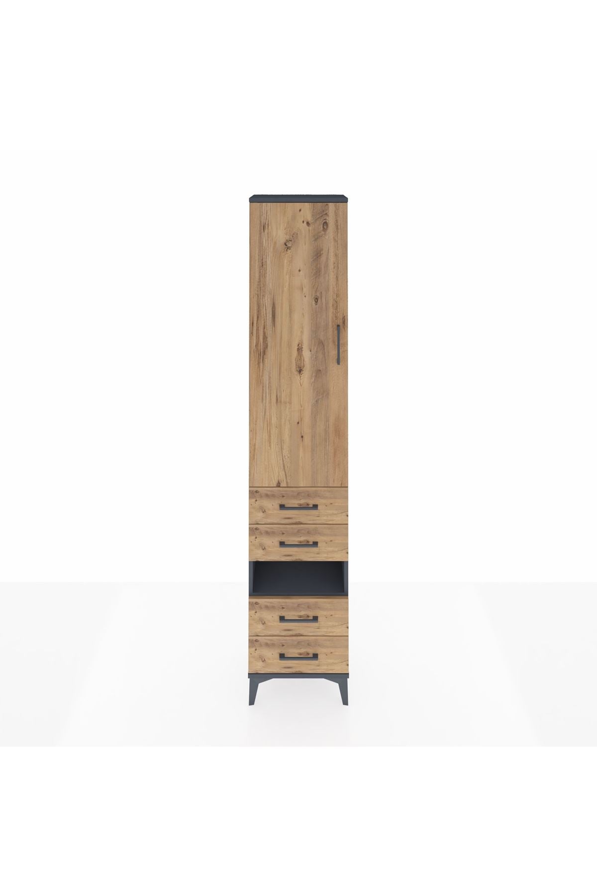 Arges Dolap 4 Raflı 4 Çekmeceli Tek Kapaklı 44x30x221 - S28M095V6A