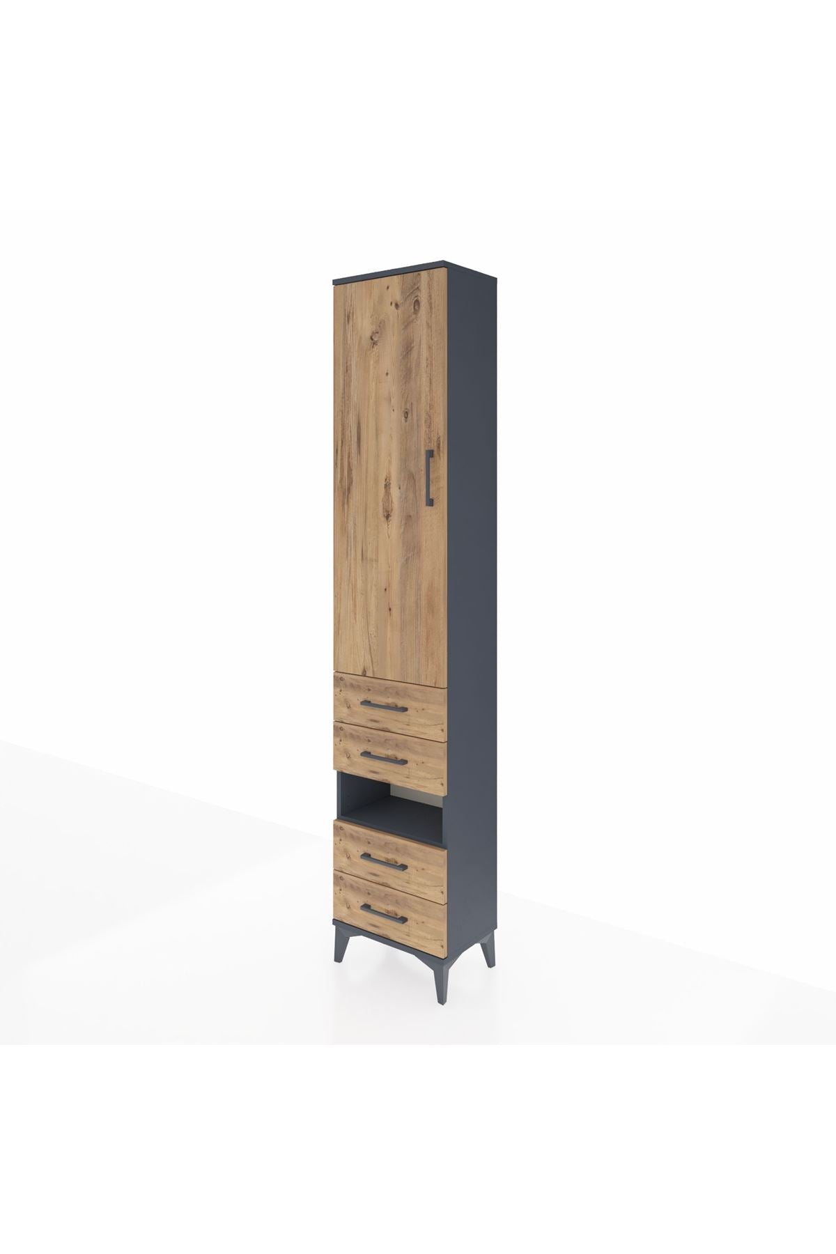 Arges Dolap 4 Raflı 4 Çekmeceli Tek Kapaklı 44x30x221 - S28M095V6A