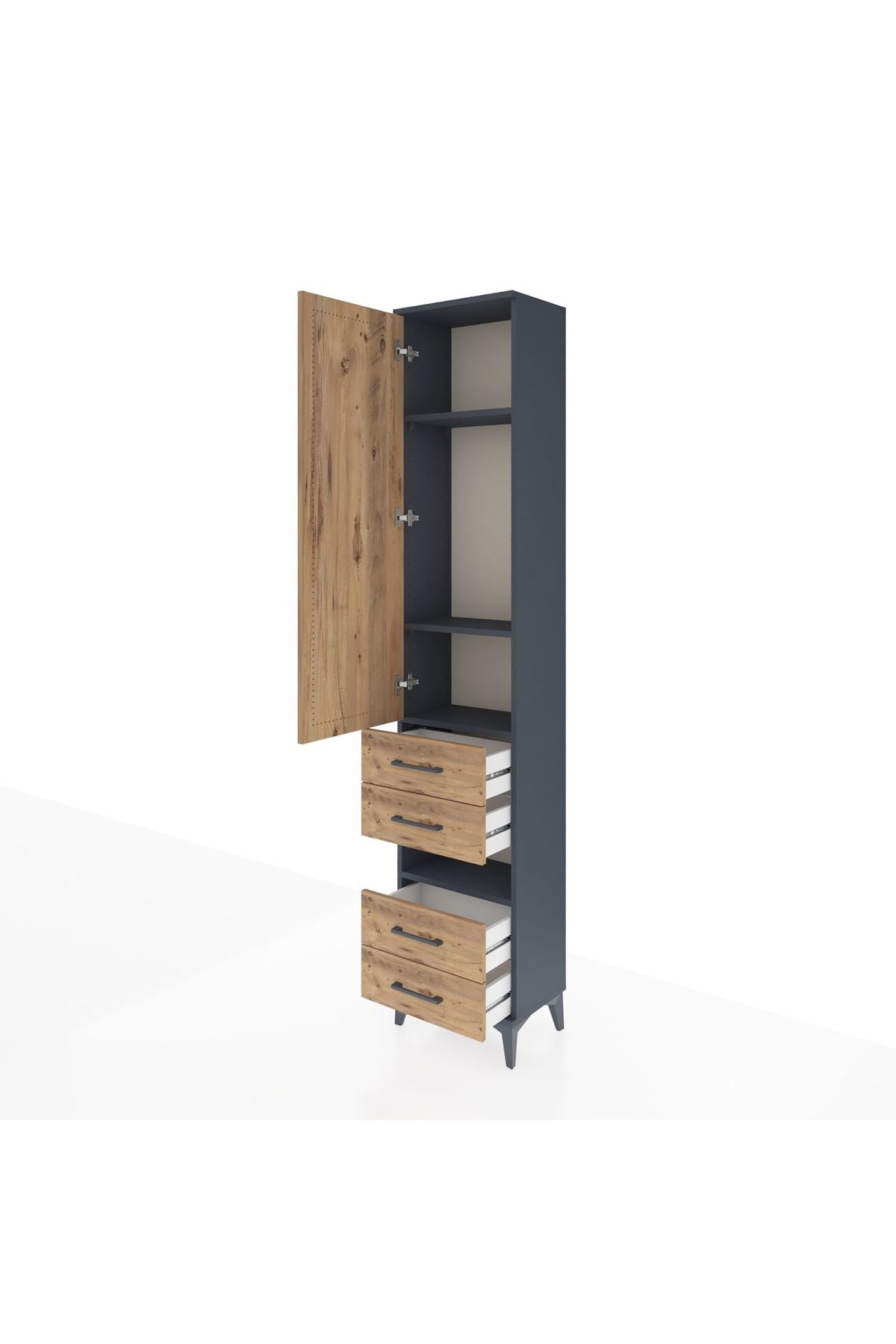 Arges Dolap 4 Raflı 4 Çekmeceli Tek Kapaklı 44x30x221 - S28M095V6A