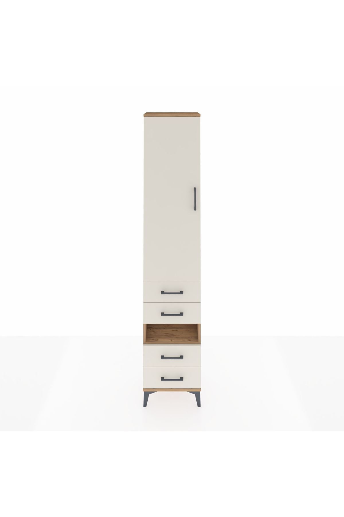 Arges Dolap 4 Raflı 4 Çekmeceli Tek Kapaklı 44x30x221 - S28M095V7A