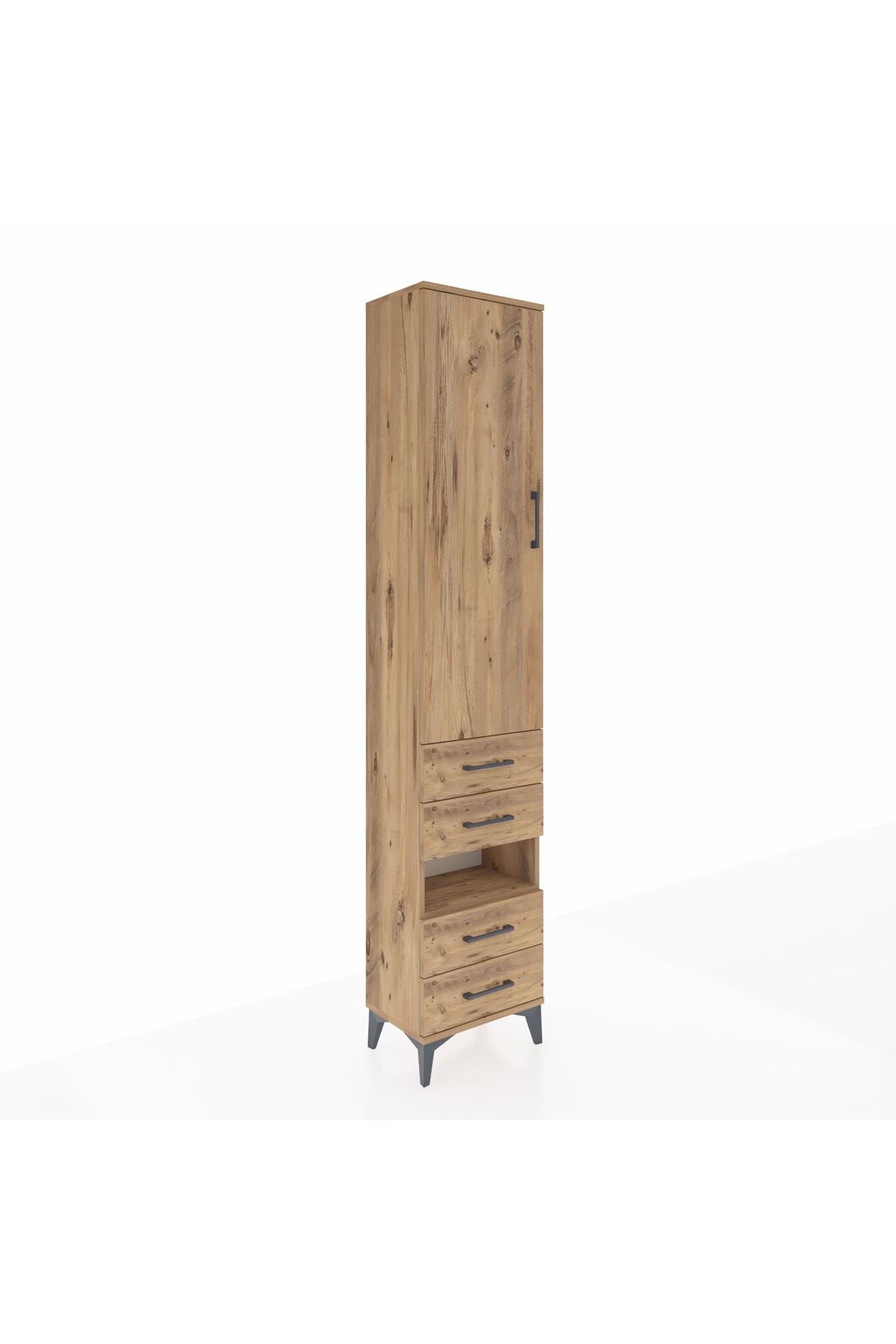 Arges Dolap 4 Raflı 4 Çekmeceli Tek Kapaklı 44x30x221 - S28M095V9A