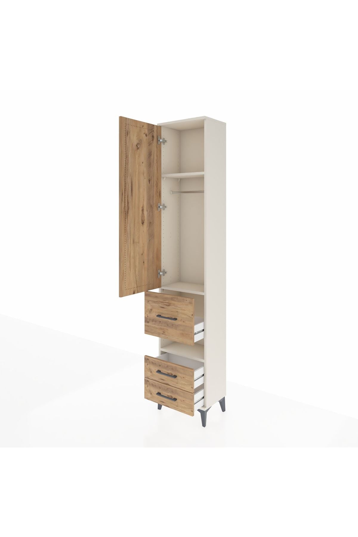 Arges Dolap 3 Raflı 3 Çekmeceli Tek Askılı 44x30x221 - S28M097V3A