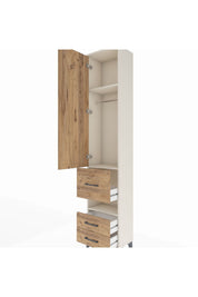 Arges Dolap 3 Raflı 3 Çekmeceli Tek Askılı 44x30x221 - S28M097V3A