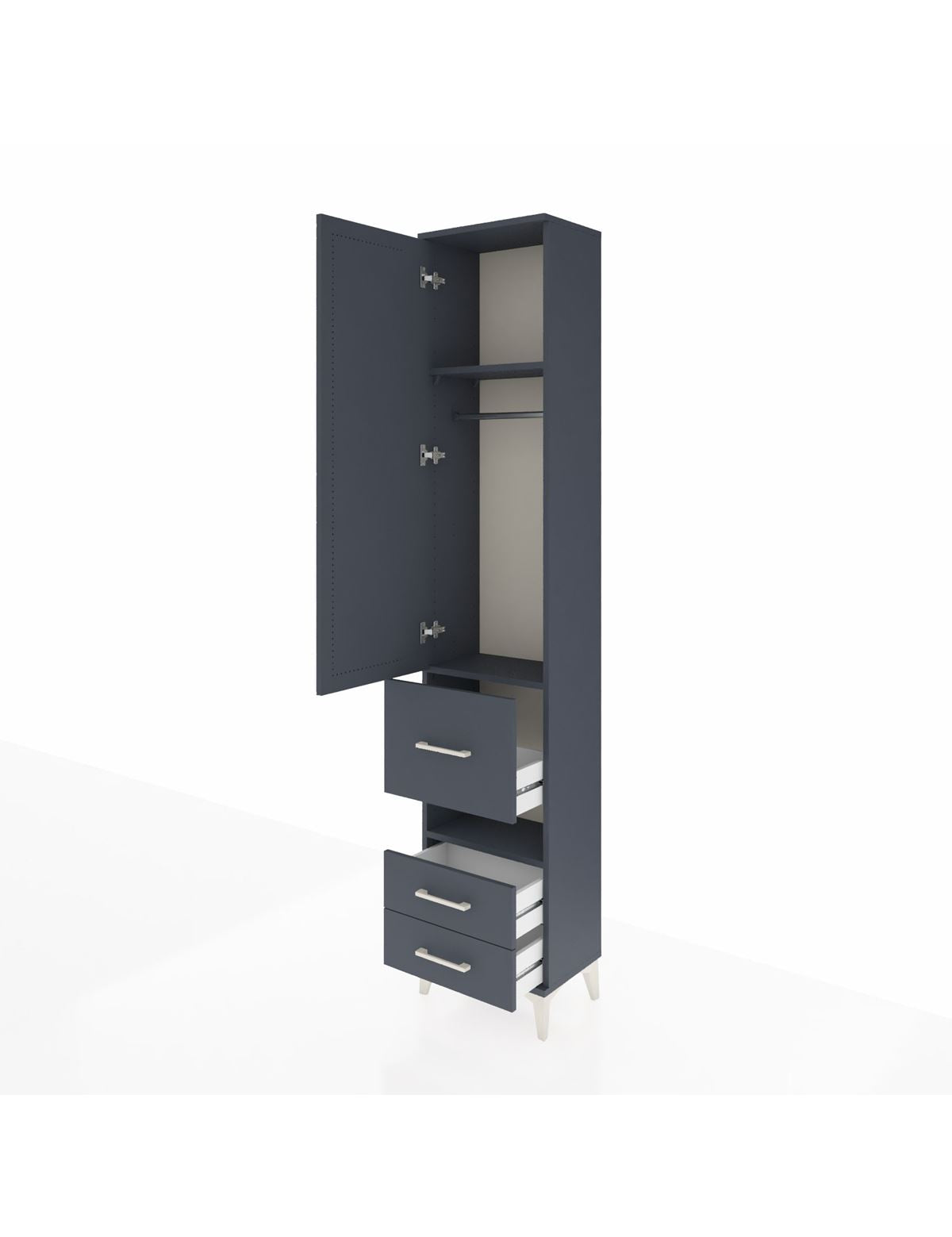 Arges Dolap 3 Raflı 3 Çekmeceli Tek Askılı 44x30x221 - S28M097V5A