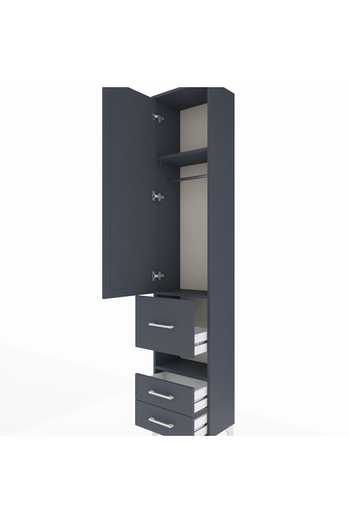 Arges Dolap 3 Raflı 3 Çekmeceli Tek Askılı 44x30x221 - S28M097V5A