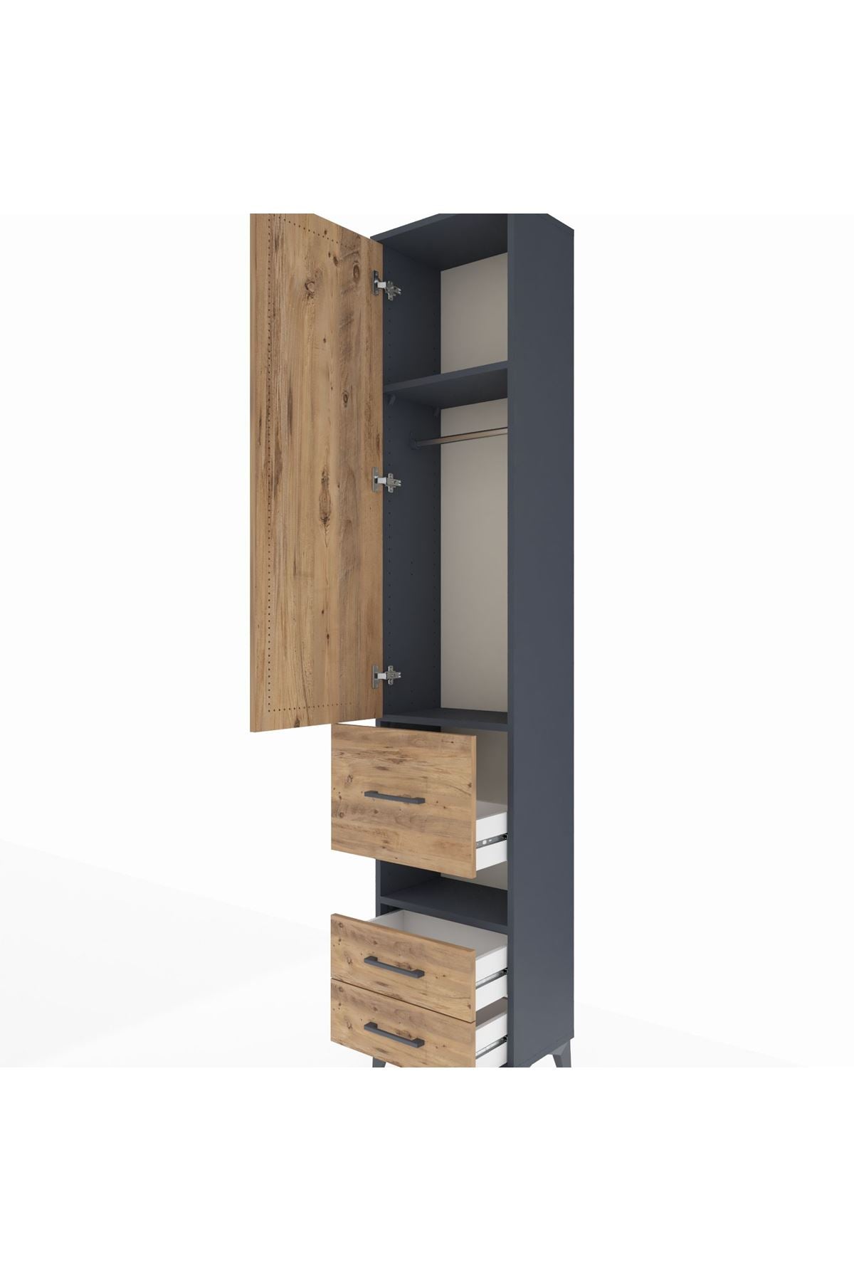 Arges Dolap 3 Raflı 3 Çekmeceli Tek Askılı 44x30x221 - S28M097V6A