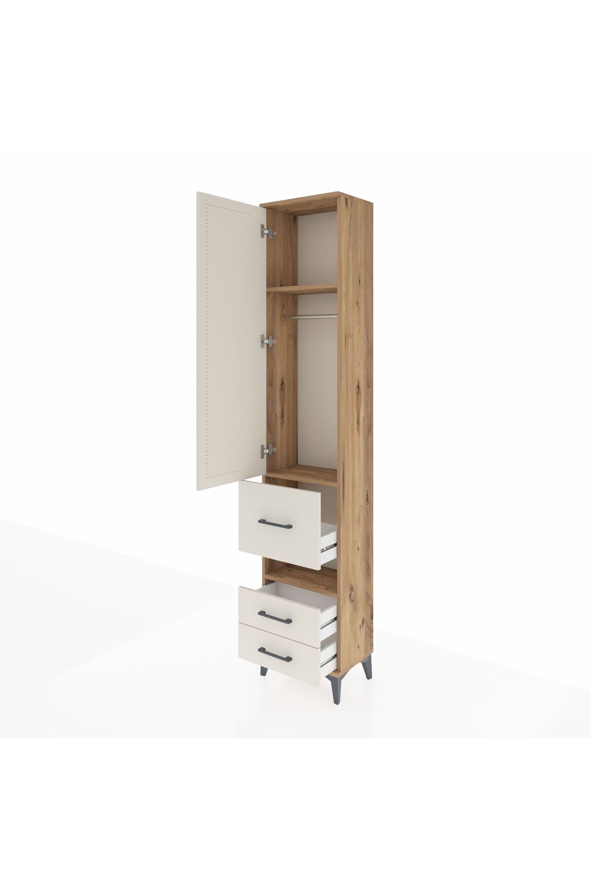 Arges Dolap 3 Raflı 3 Çekmeceli Tek Askılı 44x30x221 - S28M097V7A