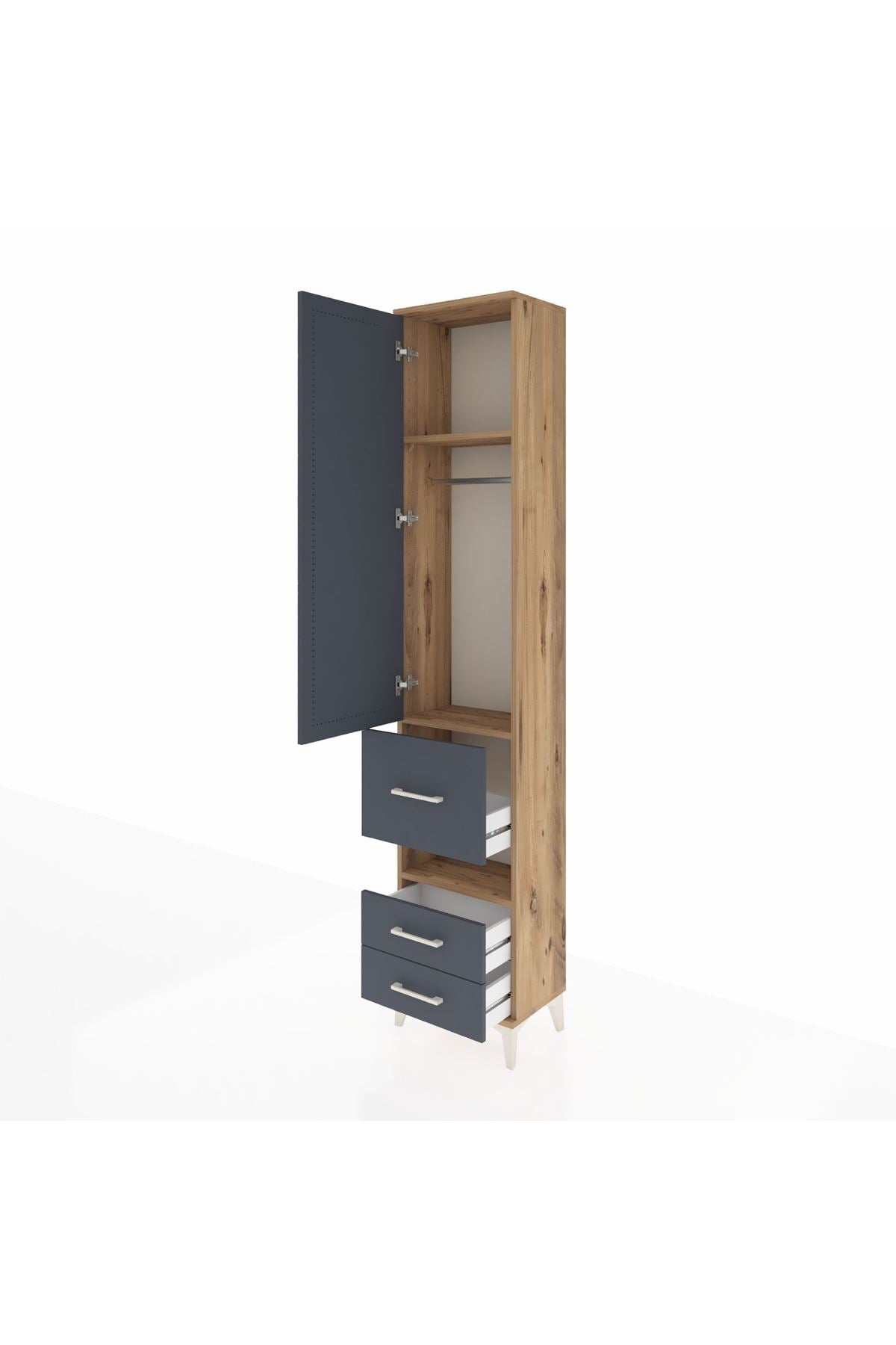 Arges Dolap 3 Raflı 3 Çekmeceli Tek Askılı 44x30x221 - S28M097V8A