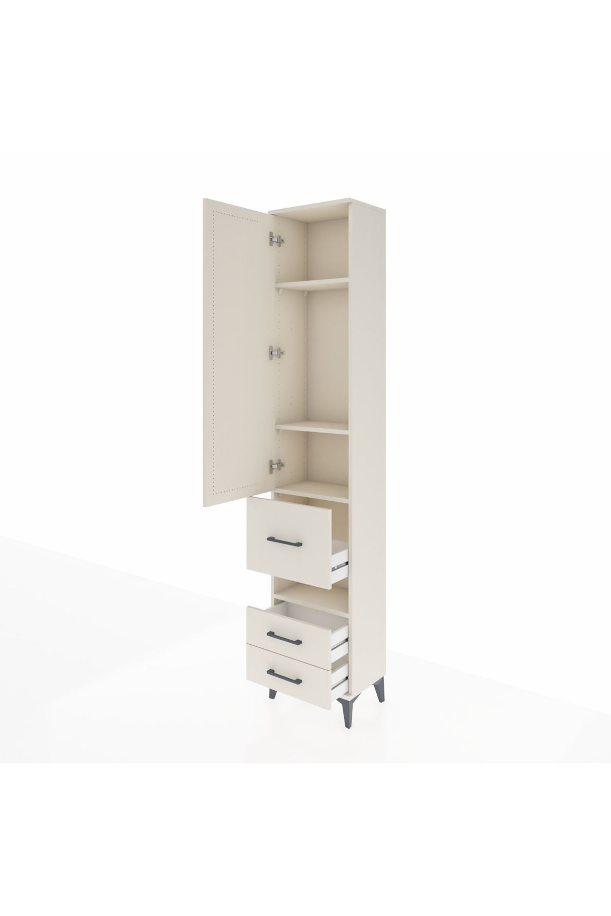 Arges Dolap 4 Raflı 3 Çekmeceli Tek Kapaklı 44x30x221 - S28M098V1A