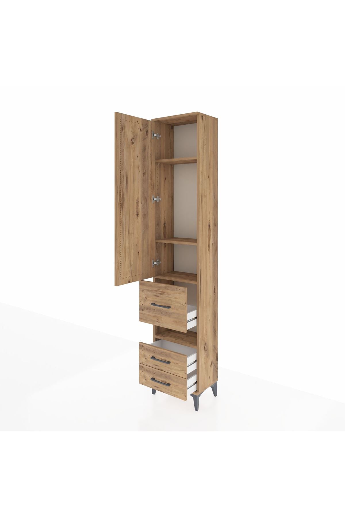 Arges Dolap 4 Raflı 3 Çekmeceli Tek Kapaklı 44x30x221 - S28M098V9A