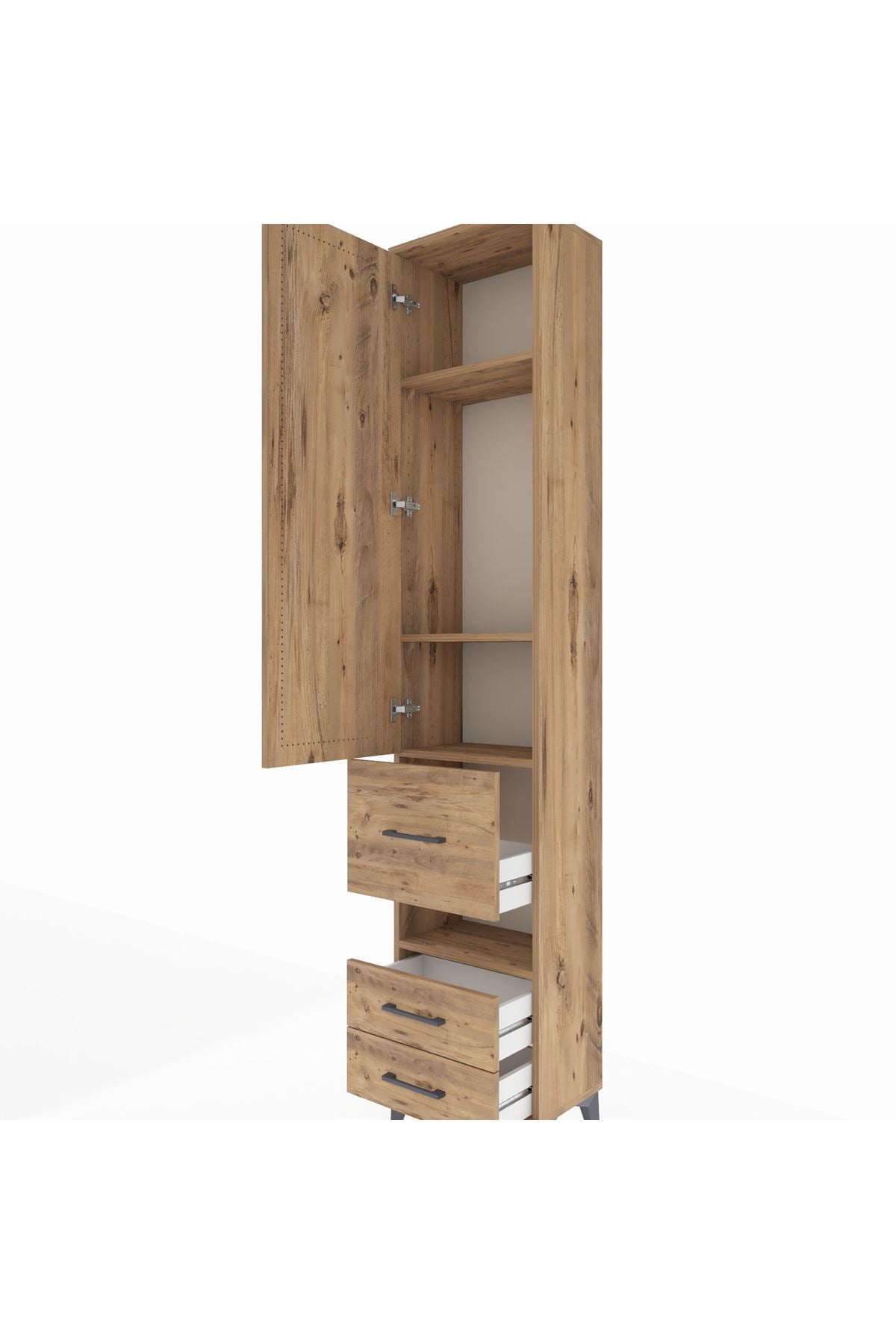 Arges Dolap 4 Raflı 3 Çekmeceli Tek Kapaklı 44x30x221 - S28M098V9A