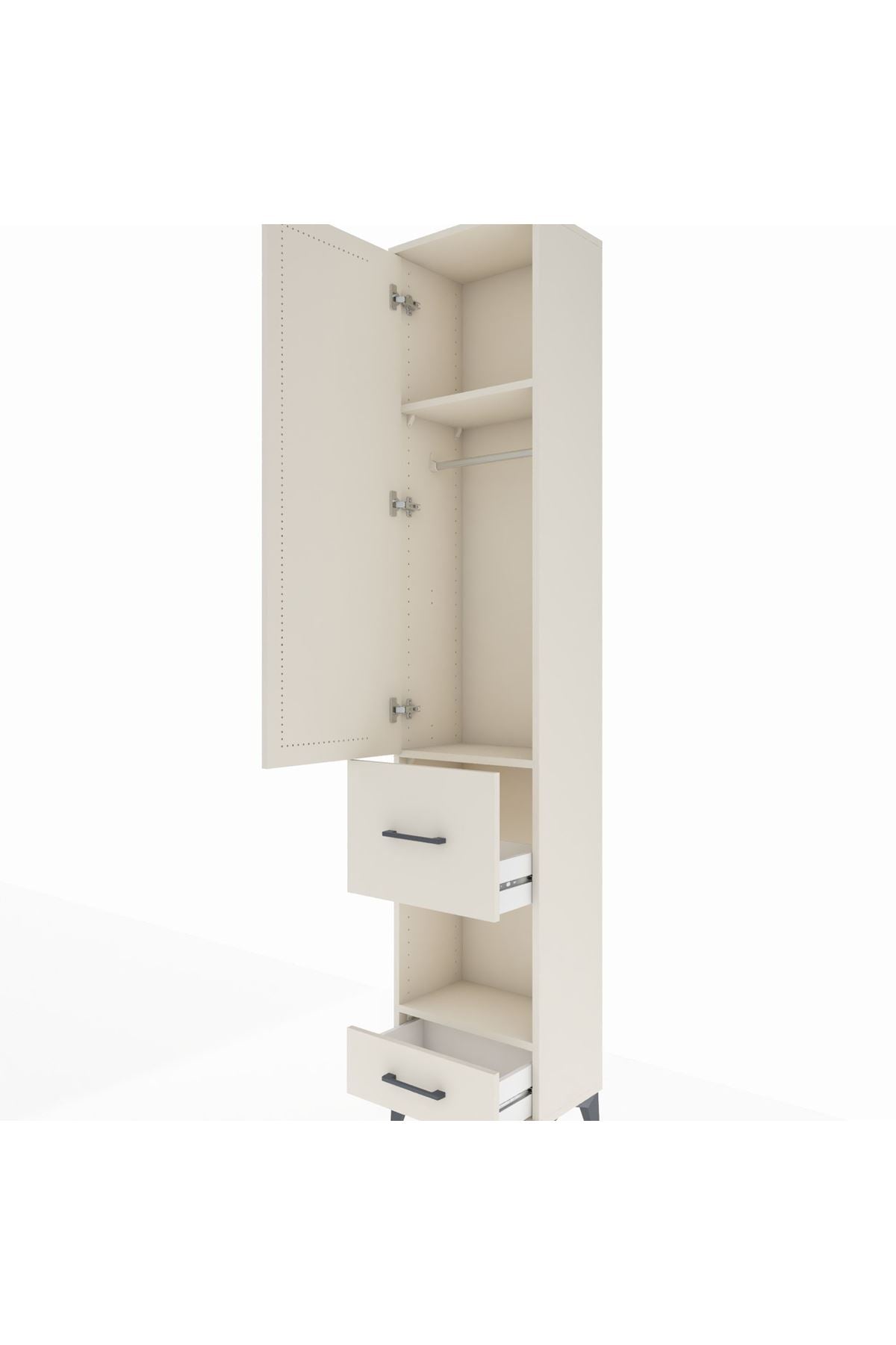 Arges Dolap 3 Raflı 2 Çekmeceli Tek Askılı 44x30x221 - S28M100V1A