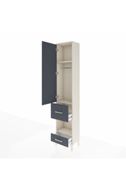 Arges Dolap 3 Raflı 2 Çekmeceli Tek Askılı 44x30x221 - S28M100V2A