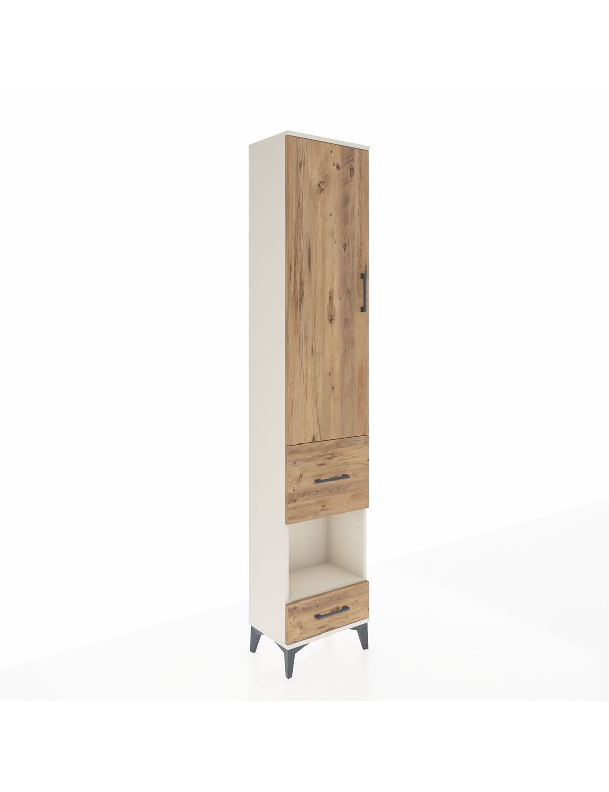 Arges Dolap 3 Raflı 2 Çekmeceli Tek Askılı 44x30x221 - S28M100V3A