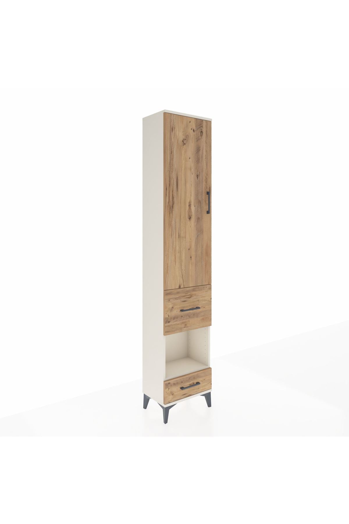 Arges Dolap 3 Raflı 2 Çekmeceli Tek Askılı 44x30x221 - S28M100V3A