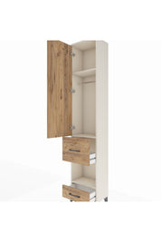 Arges Dolap 3 Raflı 2 Çekmeceli Tek Askılı 44x30x221 - S28M100V3A
