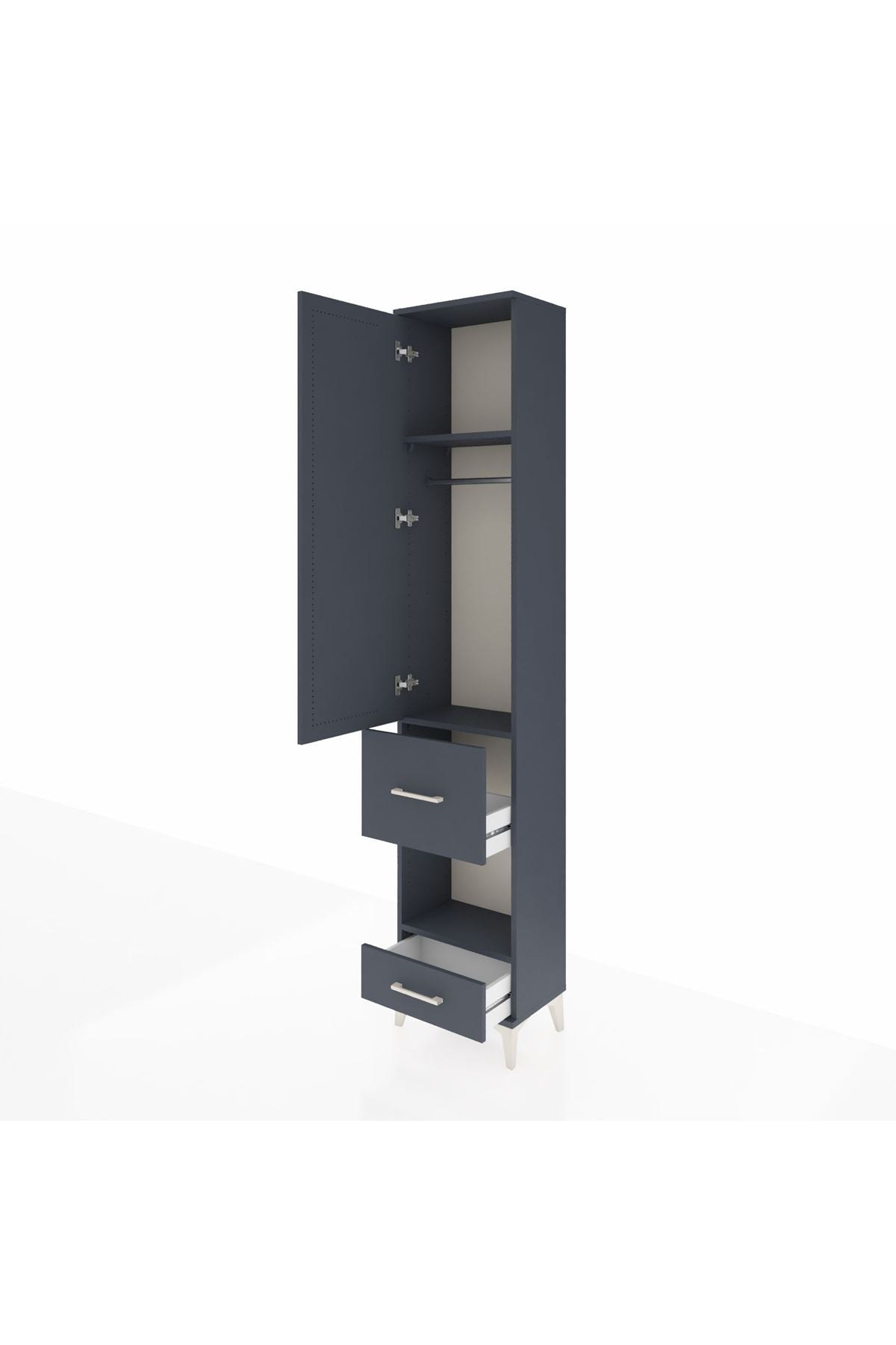 Arges Dolap 3 Raflı 2 Çekmeceli Tek Askılı 44x30x221 - S28M100V5A