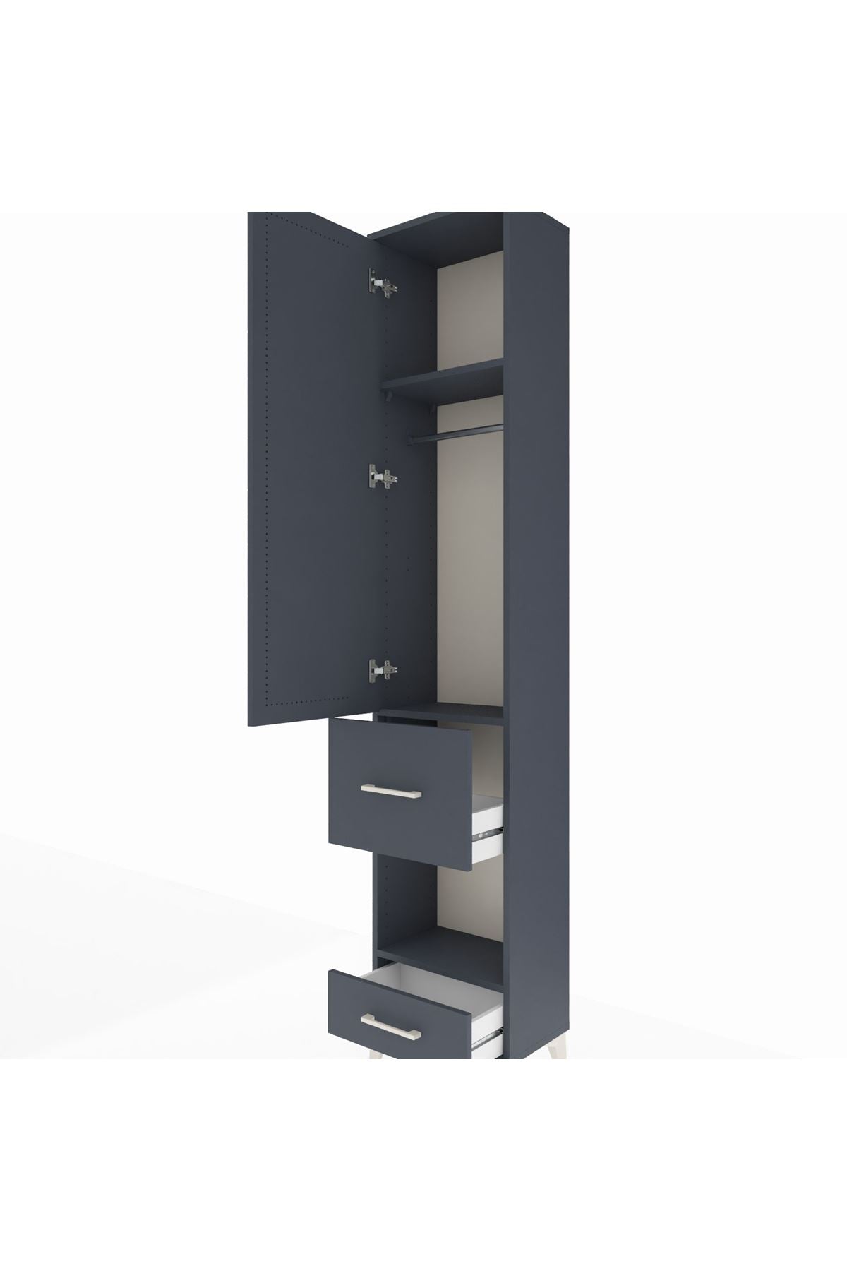 Arges Dolap 3 Raflı 2 Çekmeceli Tek Askılı 44x30x221 - S28M100V5A