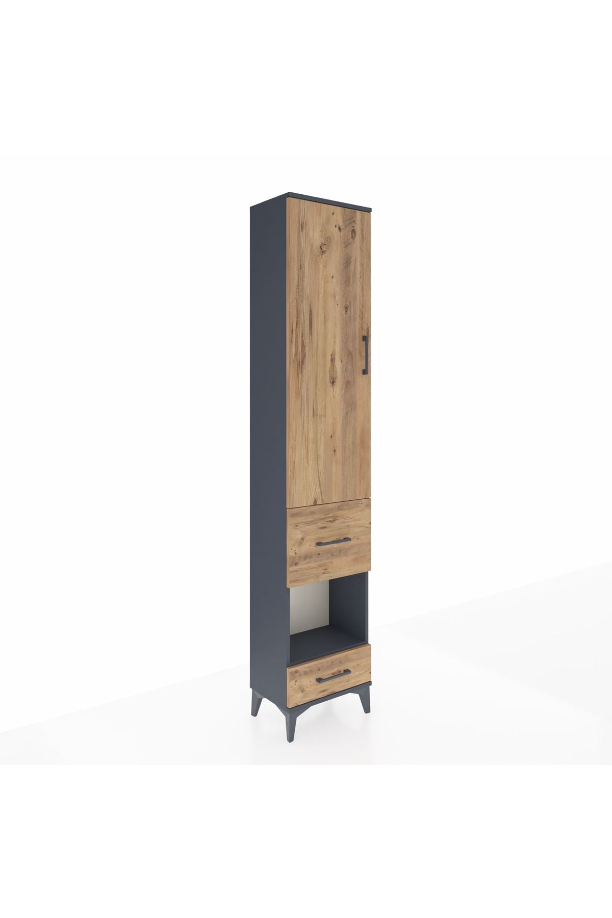 Arges Dolap 3 Raflı 2 Çekmeceli Tek Askılı 44x30x221 - S28M100V6A