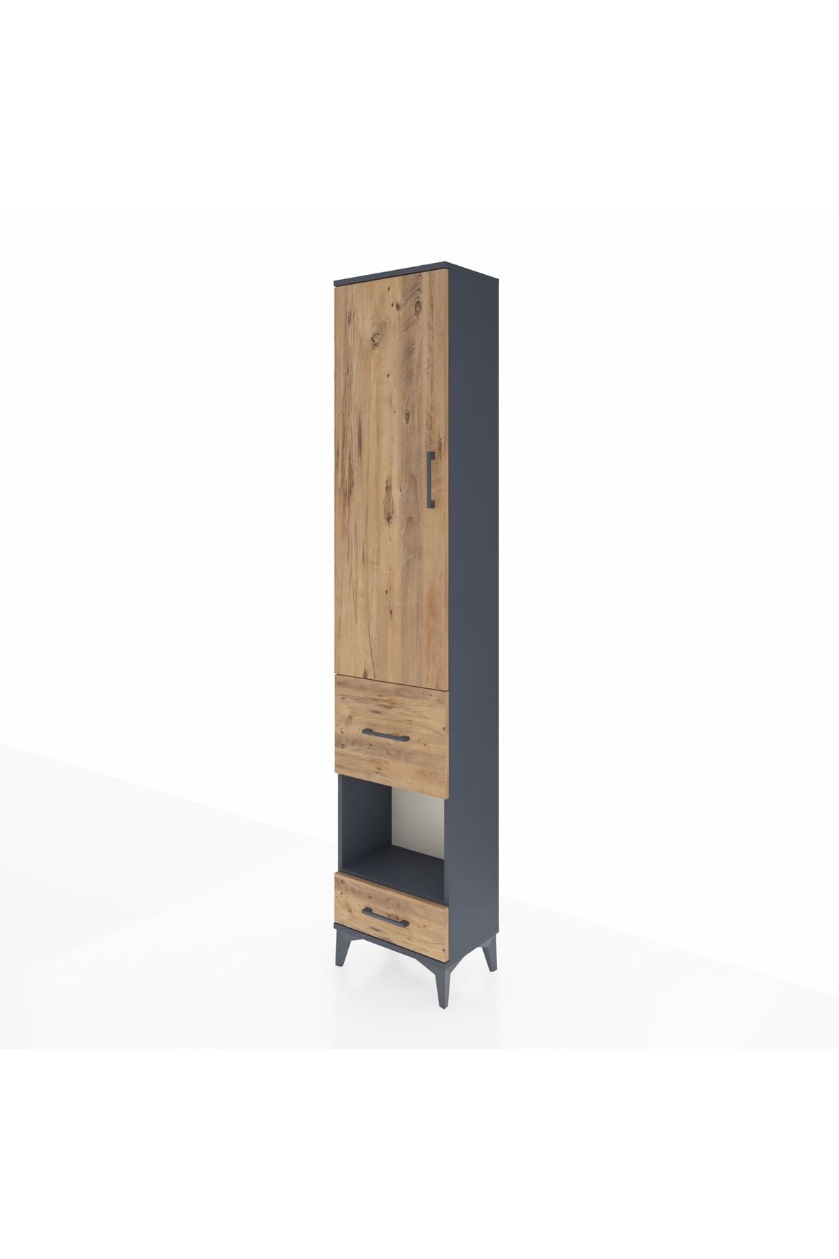 Arges Dolap 3 Raflı 2 Çekmeceli Tek Askılı 44x30x221 - S28M100V6A