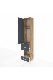 Arges Dolap 3 Raflı 2 Çekmeceli Tek Askılı 44x30x221 - S28M100V8A