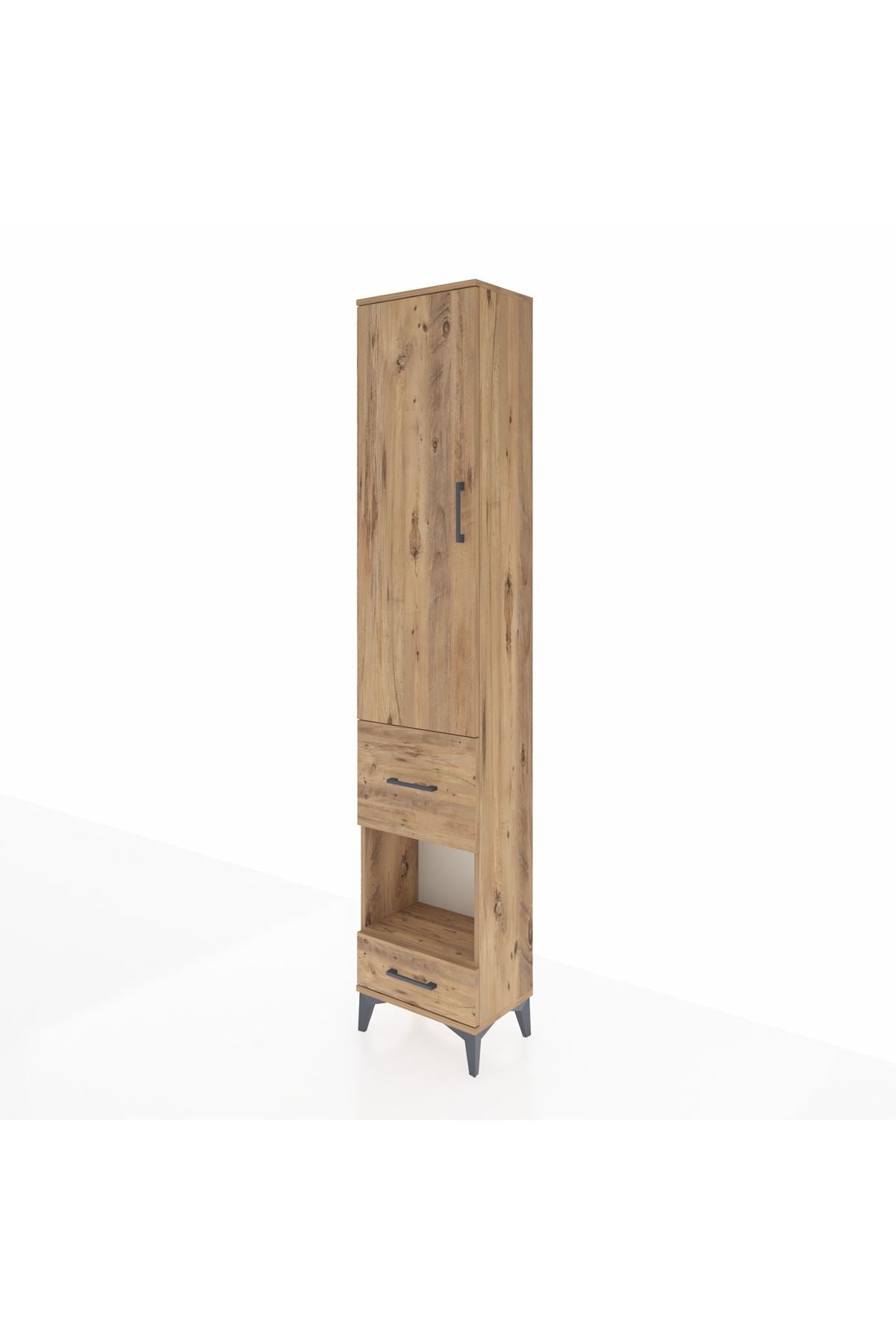 Arges Dolap 3 Raflı 2 Çekmeceli Tek Askılı 44x30x221 - S28M100V9A