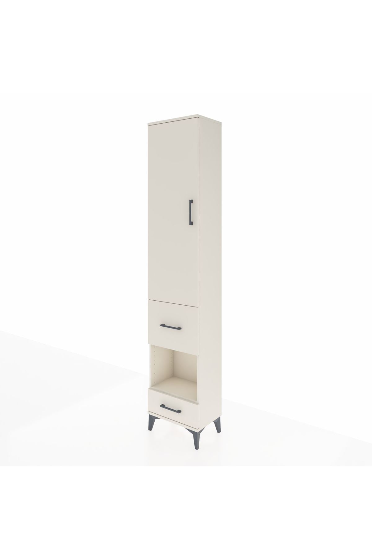 Arges Dolap 4 Raflı 2 Çekmeceli Tek Kapaklı 44x30x221 - S28M101V1A