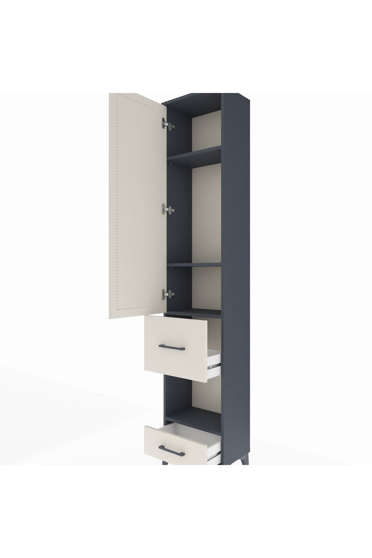 Arges Dolap 4 Raflı 2 Çekmeceli Tek Kapaklı 44x30x221 - S28M101V4A