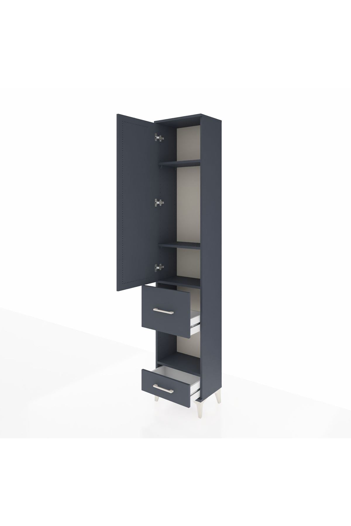 Arges Dolap 4 Raflı 2 Çekmeceli Tek Kapaklı 44x30x221 - S28M101V5A