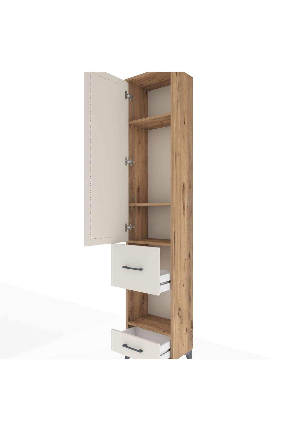 Arges Dolap 4 Raflı 2 Çekmeceli Tek Kapaklı 44x30x221 - S28M101V7A