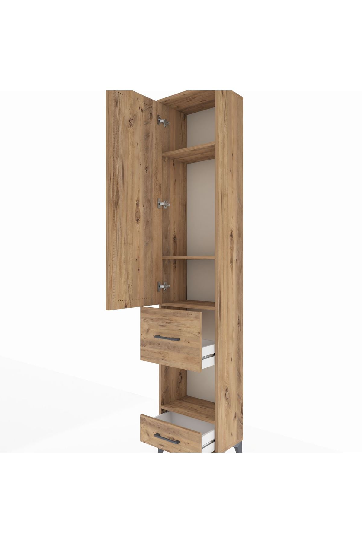 Arges Dolap 4 Raflı 2 Çekmeceli Tek Kapaklı 44x30x221 - S28M101V9A