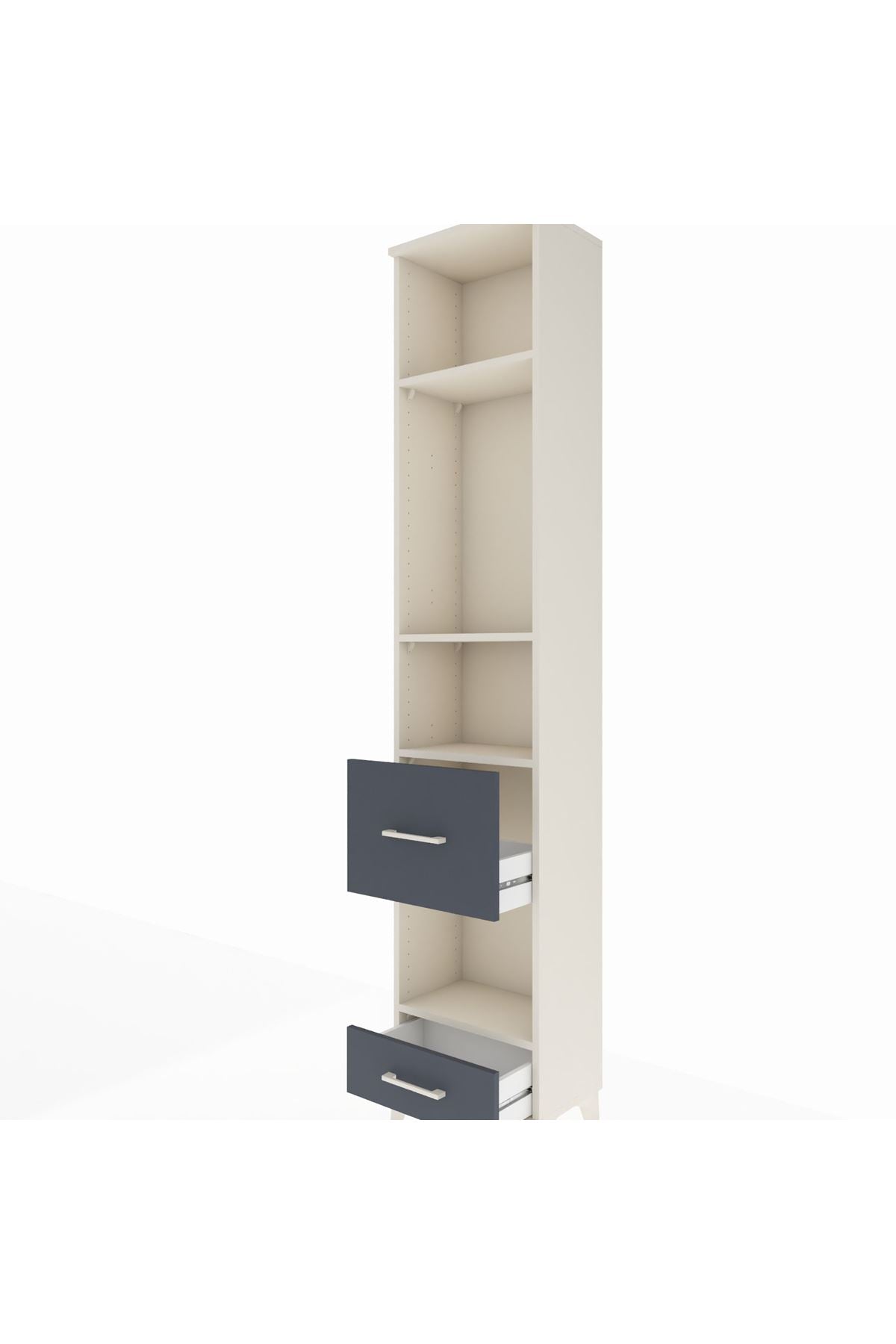 Arges Dolap 4 Raflı 2 Çekmeceli 44x30x221 - S28M102V2A