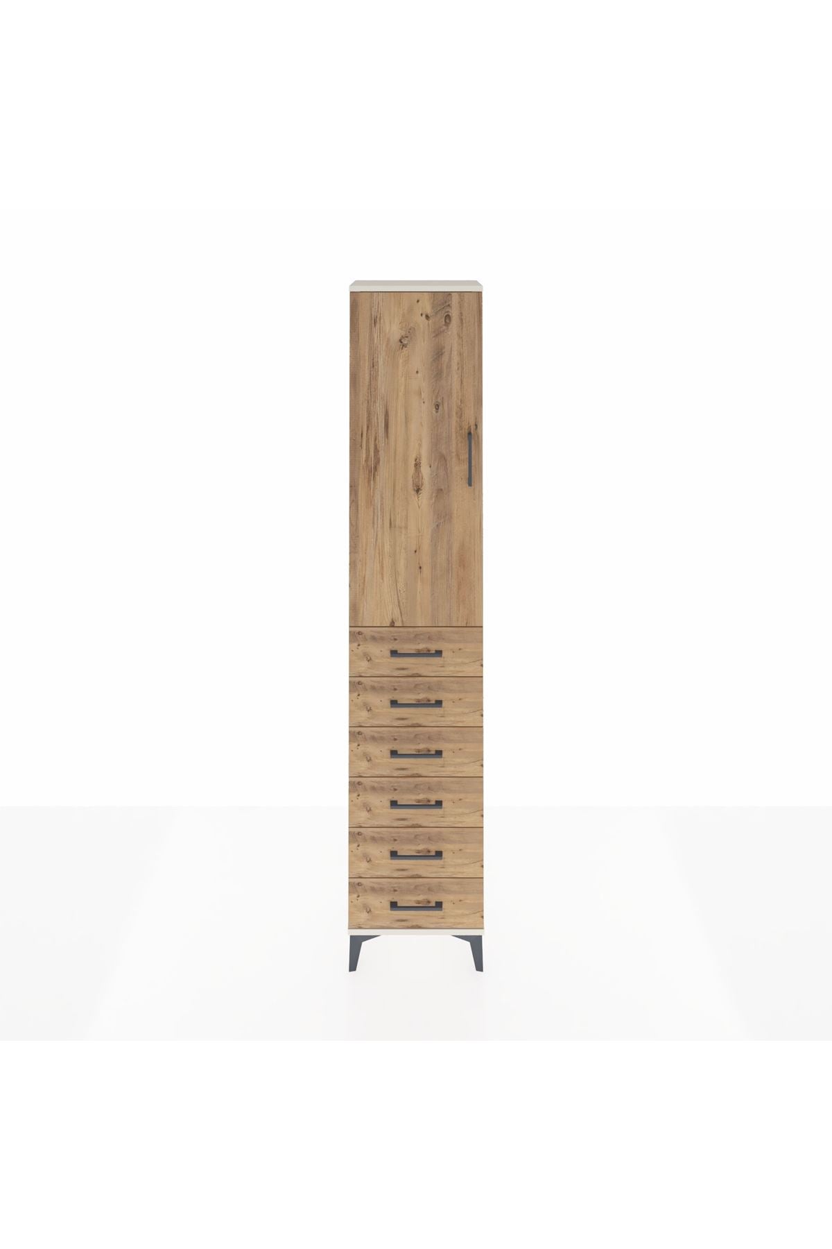 Arges Dolap 2 Raflı 6 Çekmeceli Tek Askılı 44x30x221 - S28M103V3A