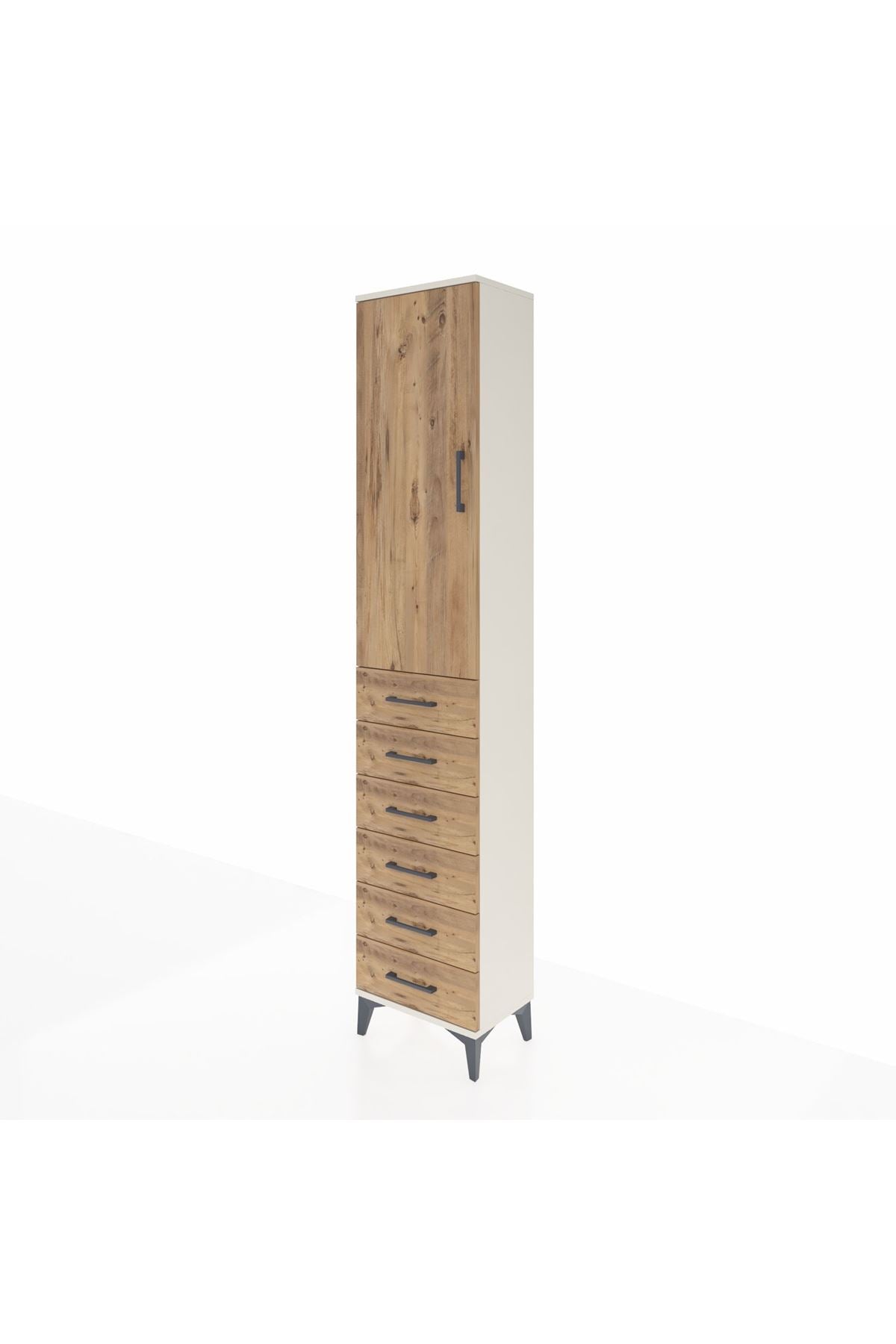 Arges Dolap 2 Raflı 6 Çekmeceli Tek Askılı 44x30x221 - S28M103V3A