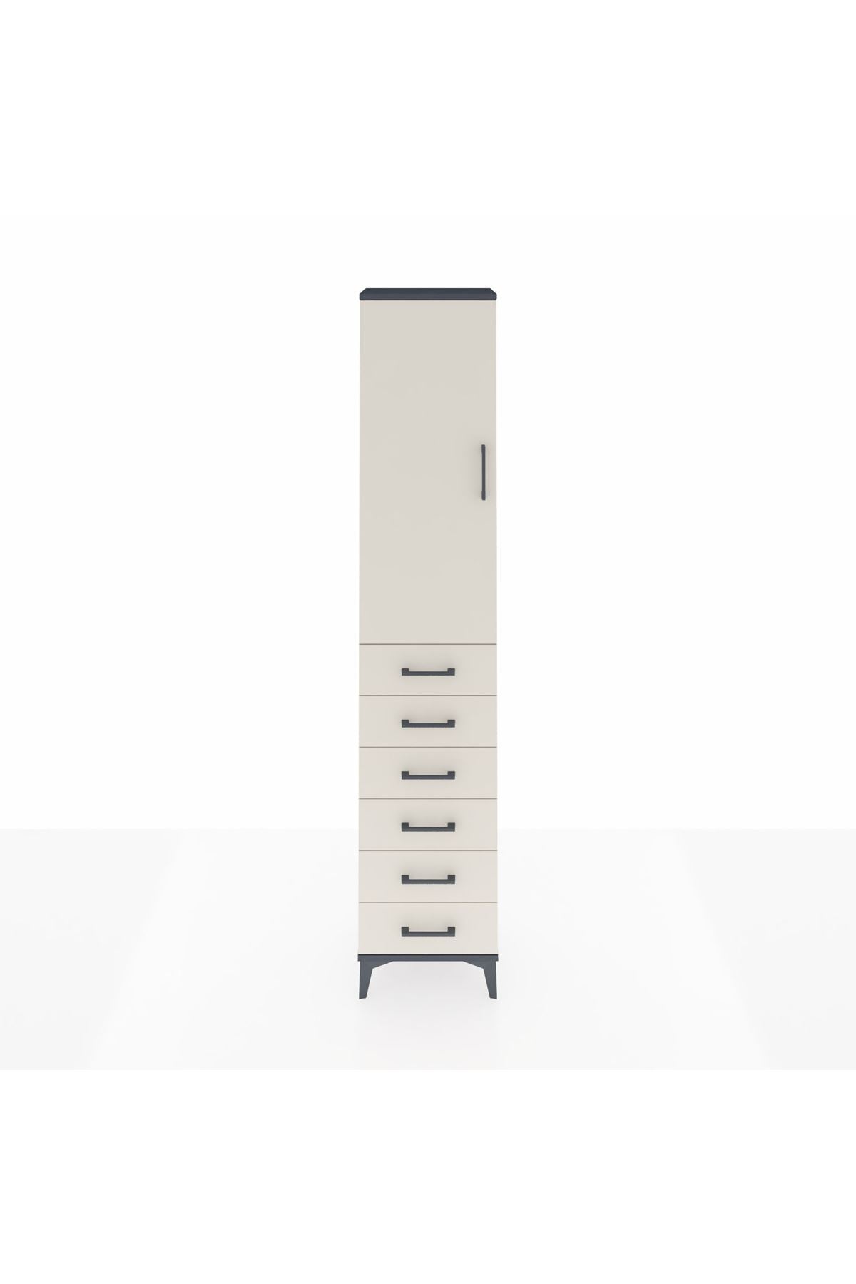Arges Dolap 2 Raflı 6 Çekmeceli Tek Askılı 44x30x221 - S28M103V4A