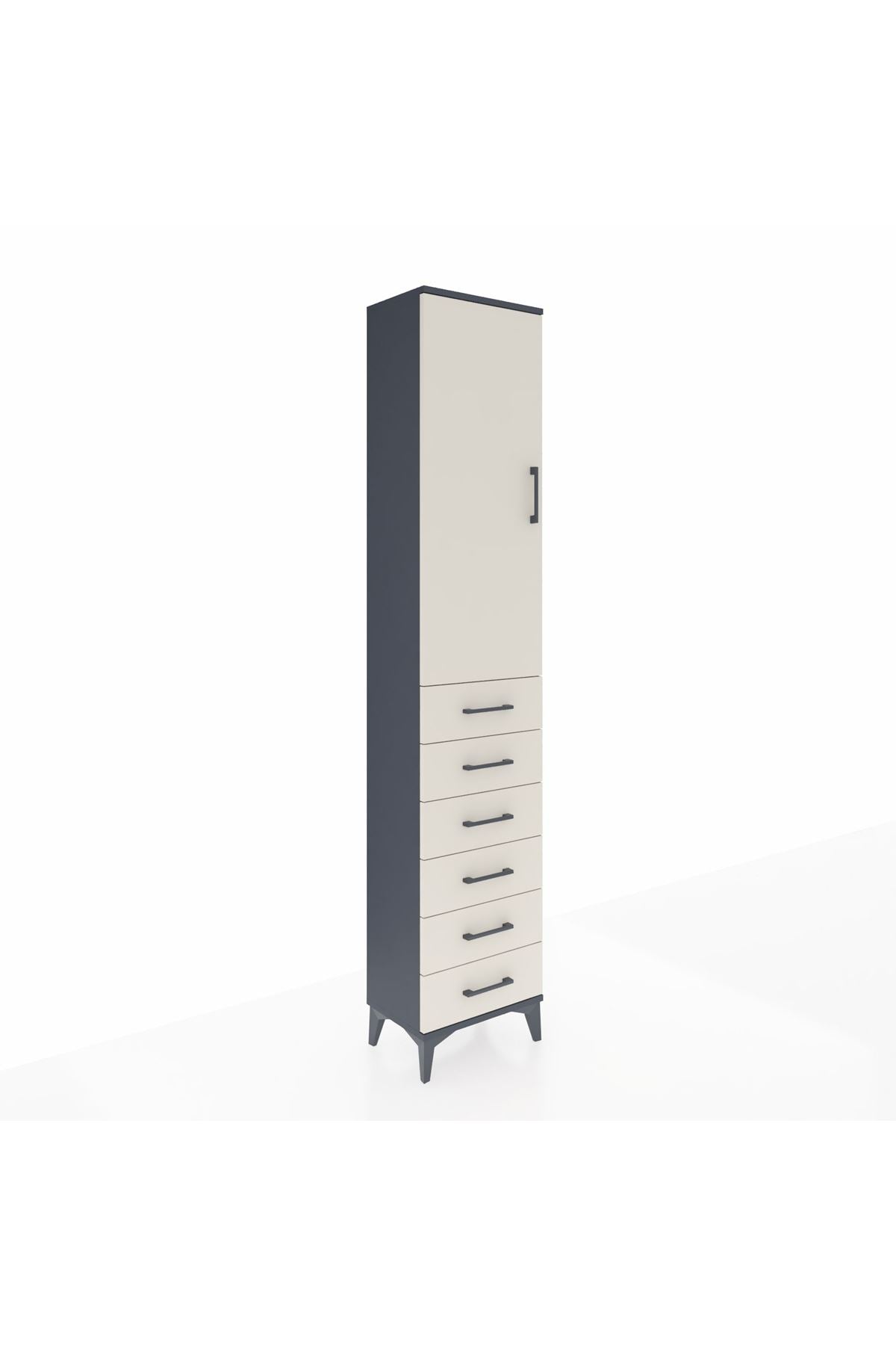 Arges Dolap 2 Raflı 6 Çekmeceli Tek Askılı 44x30x221 - S28M103V4A