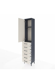 Arges Dolap 2 Raflı 6 Çekmeceli Tek Askılı 44x30x221 - S28M103V4A