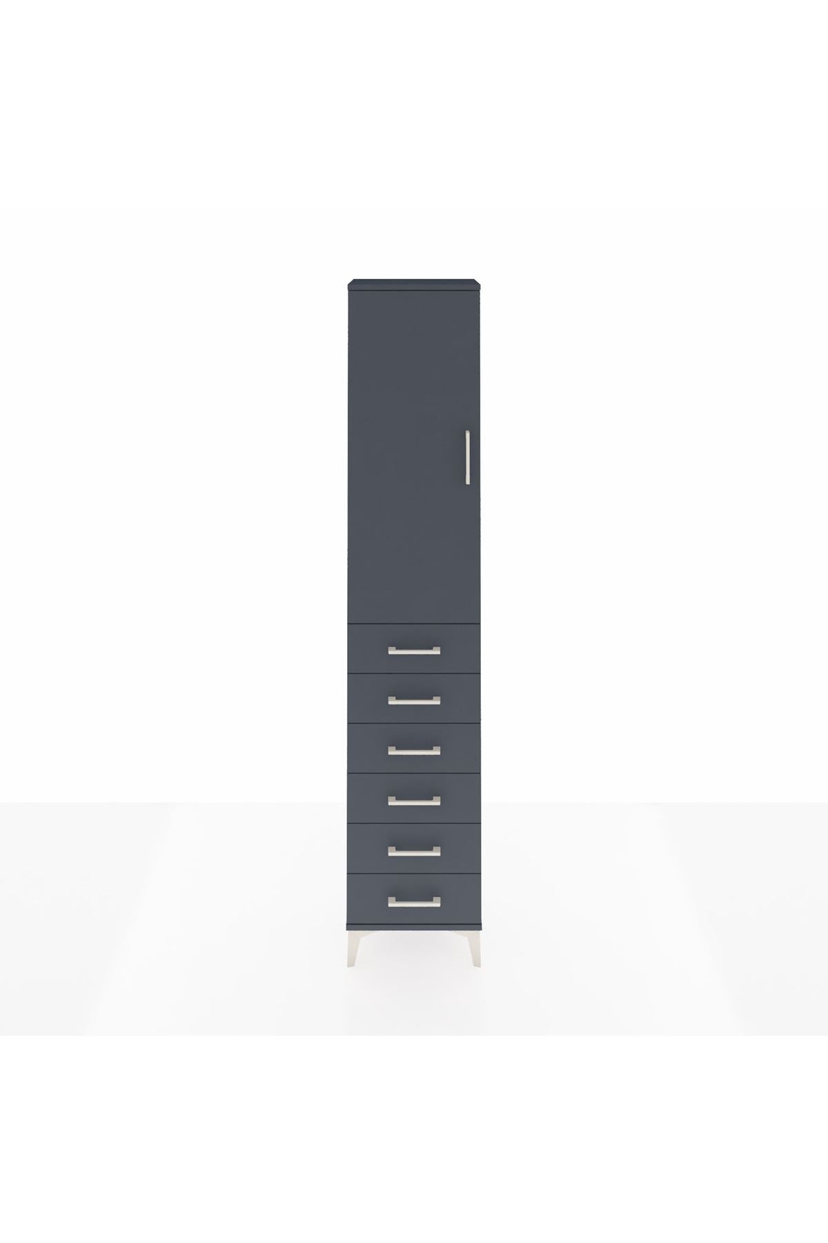 Arges Dolap 2 Raflı 6 Çekmeceli Tek Askılı 44x30x221 - S28M103V5A