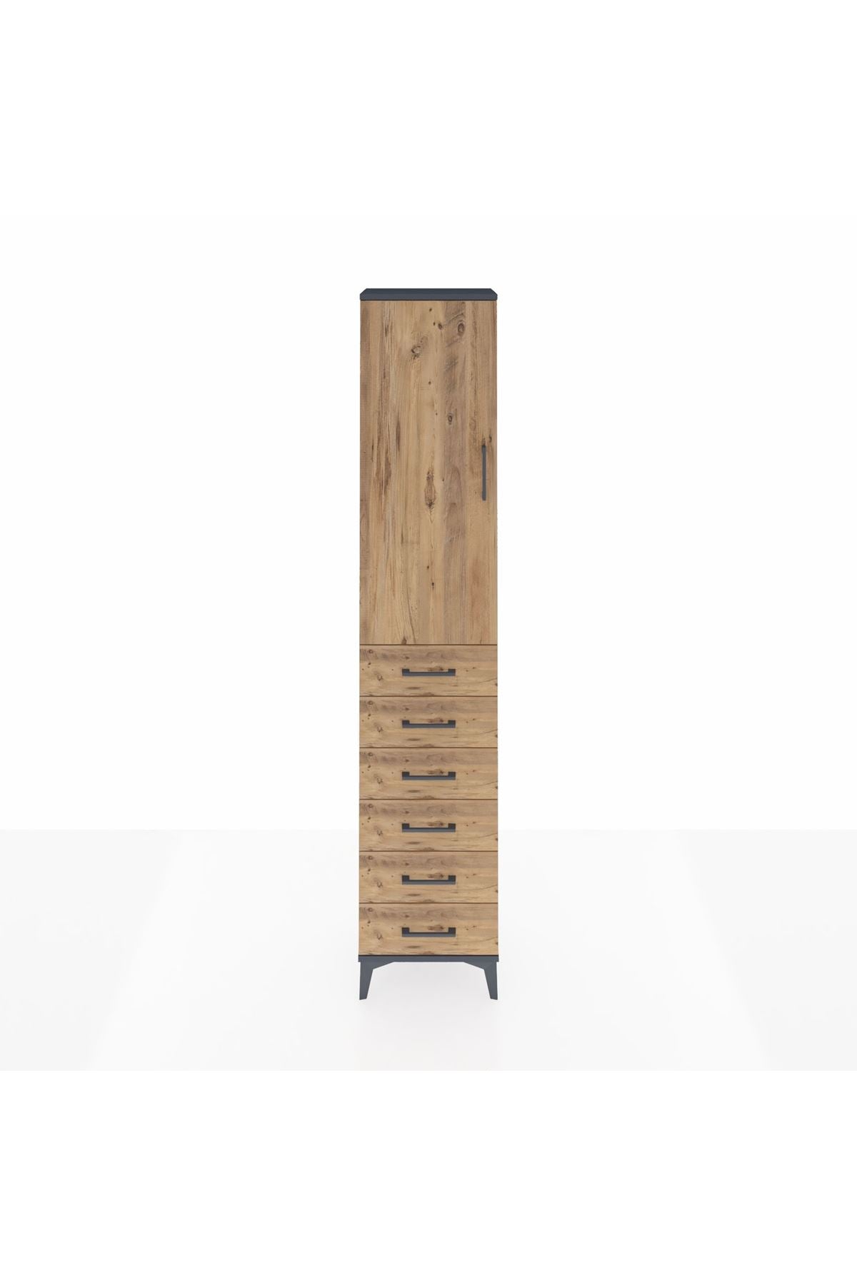 Arges Dolap 2 Raflı 6 Çekmeceli Tek Askılı 44x30x221 - S28M103V6A