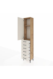 Arges Dolap 2 Raflı 6 Çekmeceli Tek Askılı 44x30x221 - S28M103V7A