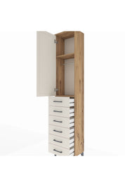Arges Dolap 2 Raflı 6 Çekmeceli Tek Askılı 44x30x221 - S28M103V7A