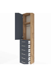 Arges Dolap 2 Raflı 6 Çekmeceli Tek Askılı 44x30x221 - S28M103V8A