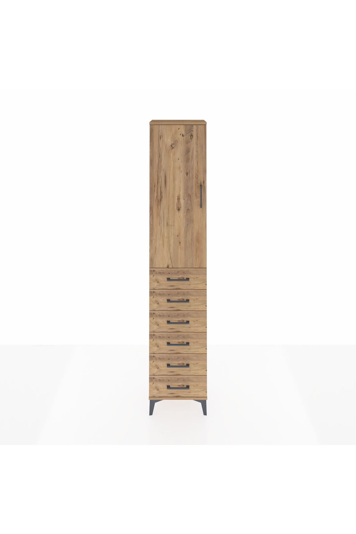 Arges Dolap 2 Raflı 6 Çekmeceli Tek Askılı 44x30x221 - S28M103V9A