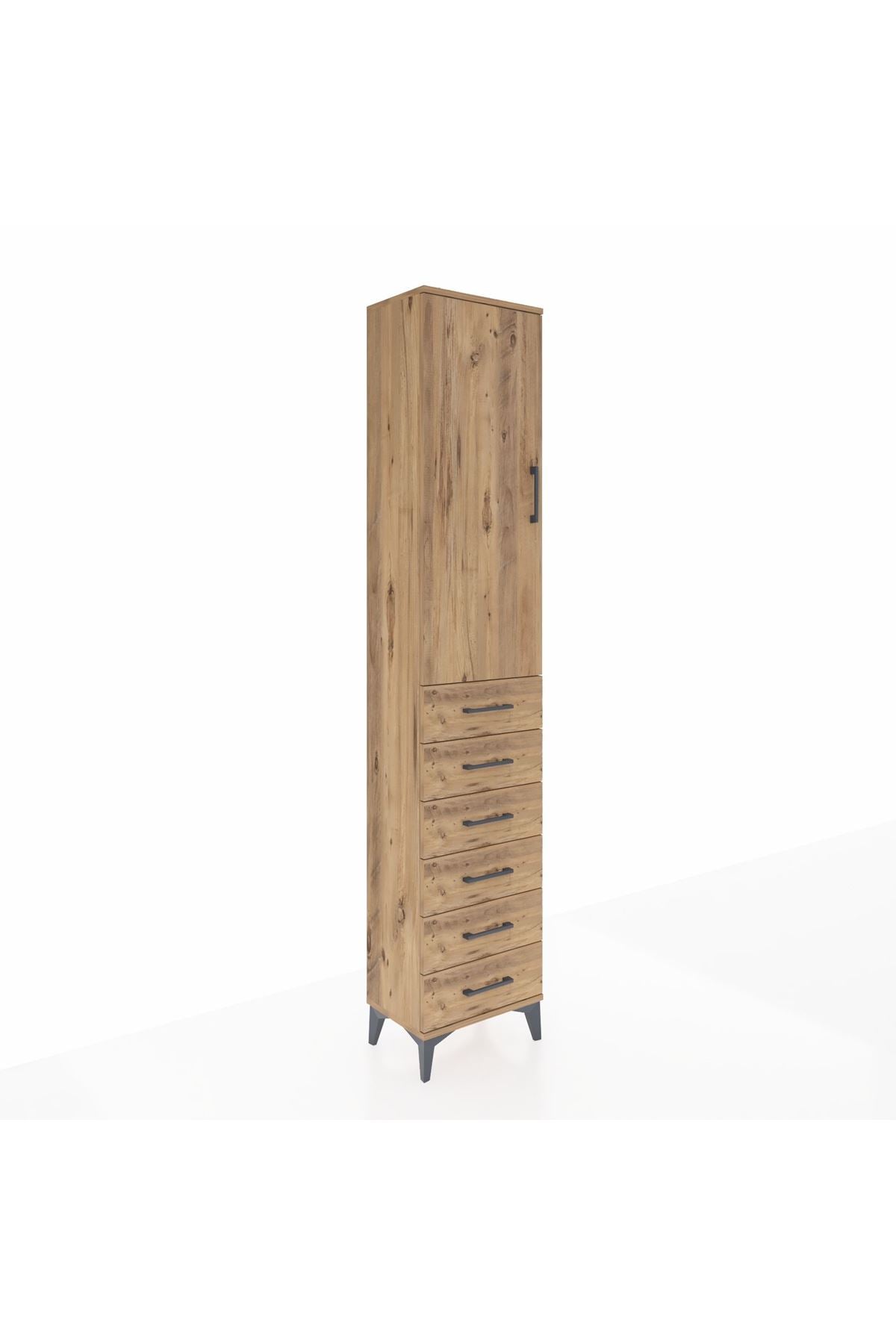 Arges Dolap 2 Raflı 6 Çekmeceli Tek Askılı 44x30x221 - S28M103V9A