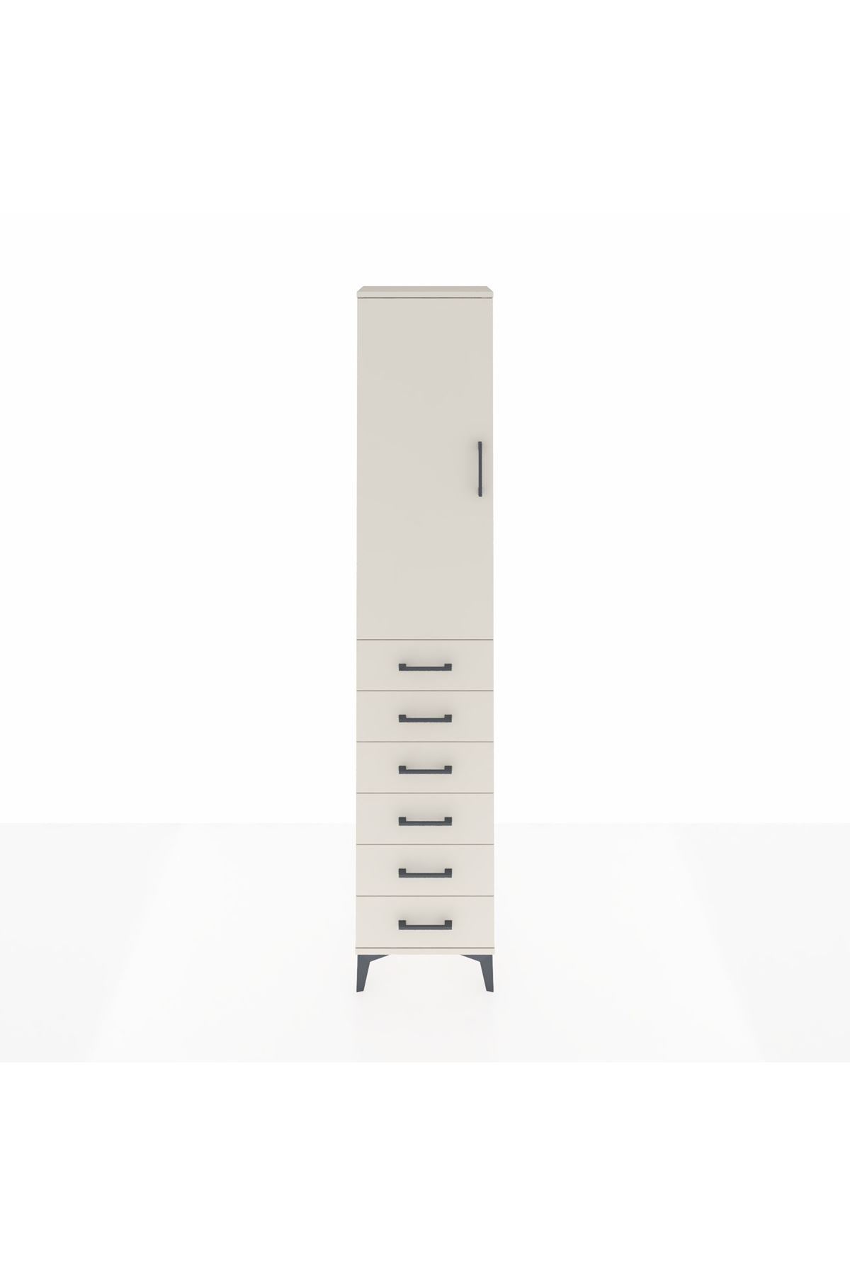 Arges Dolap 3 Raflı 6 Çekmeceli Tek Kapaklı 44x30x221 - S28M104V1A