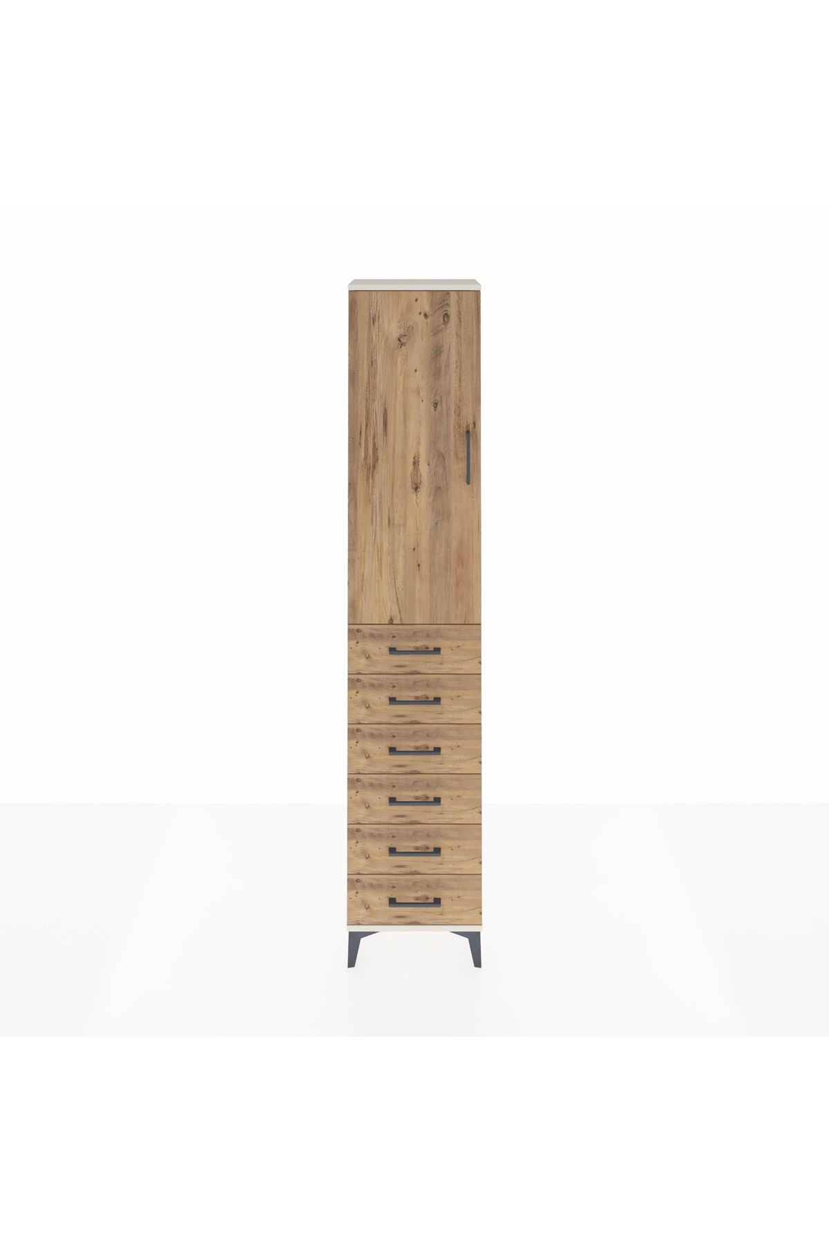 Arges Dolap 3 Raflı 6 Çekmeceli Tek Kapaklı 44x30x221 - S28M104V3A