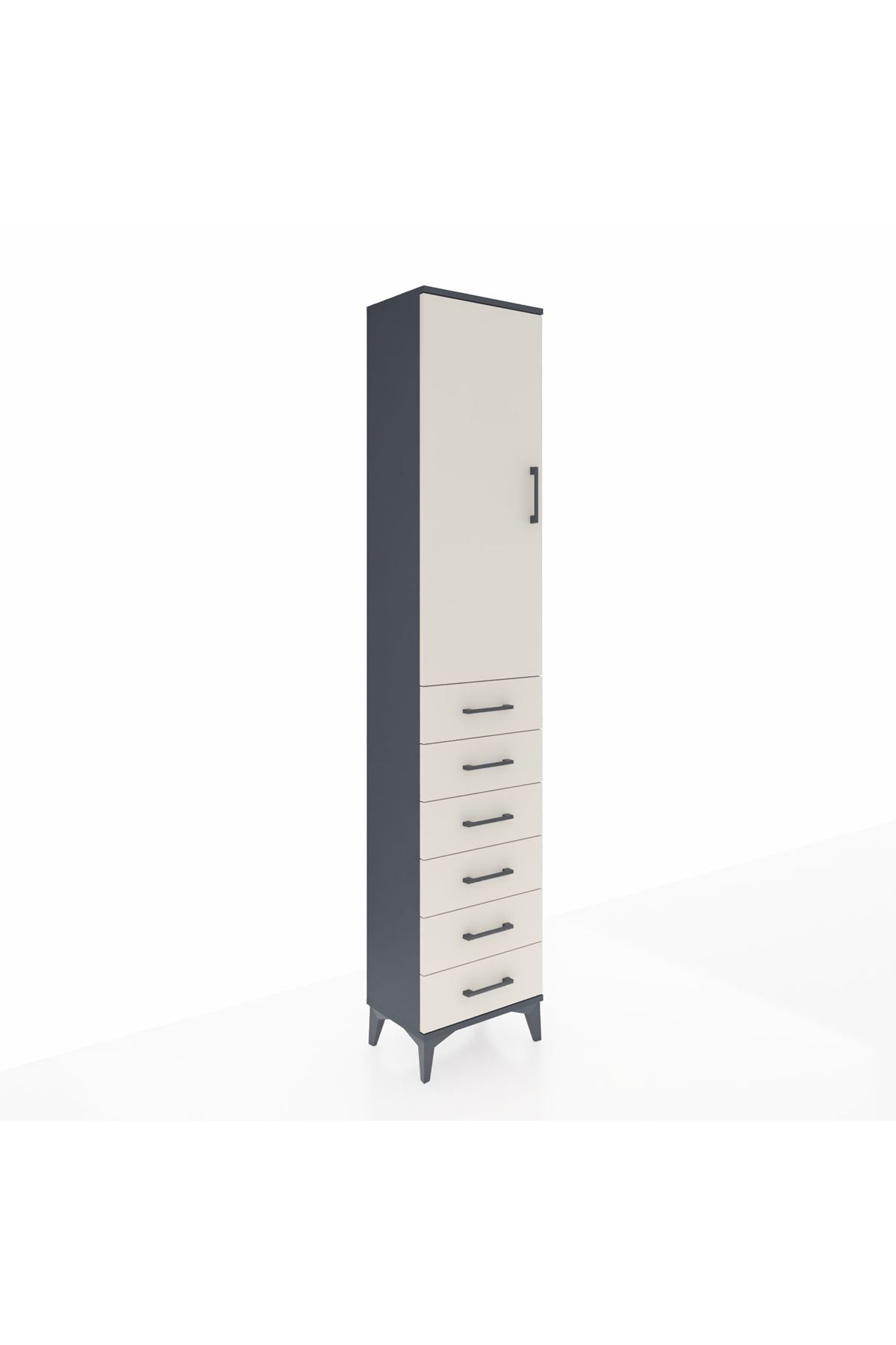 Arges Dolap 3 Raflı 6 Çekmeceli Tek Kapaklı 44x30x221 - S28M104V4A
