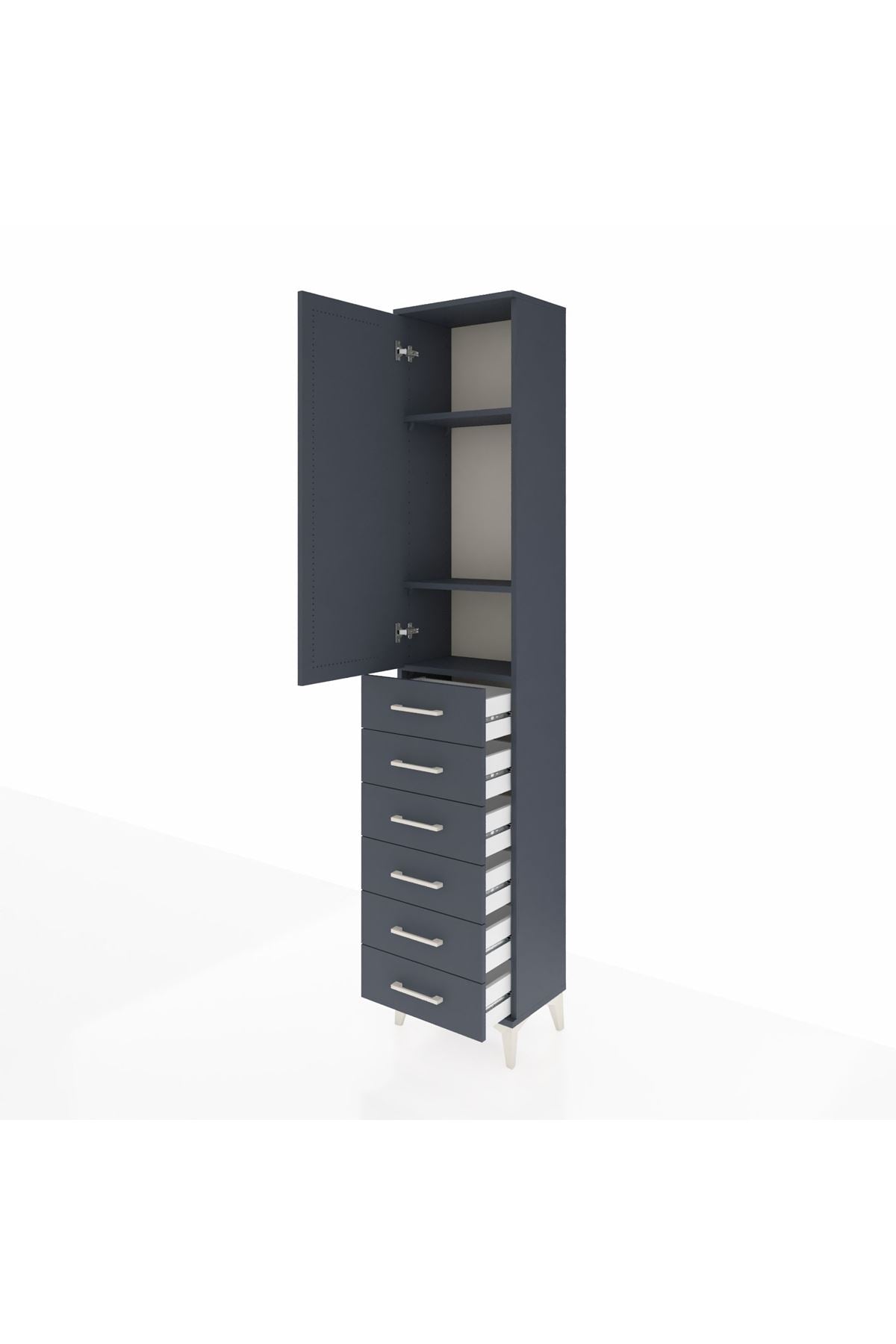 Arges Dolap 3 Raflı 6 Çekmeceli Tek Kapaklı 44x30x221 - S28M104V5A