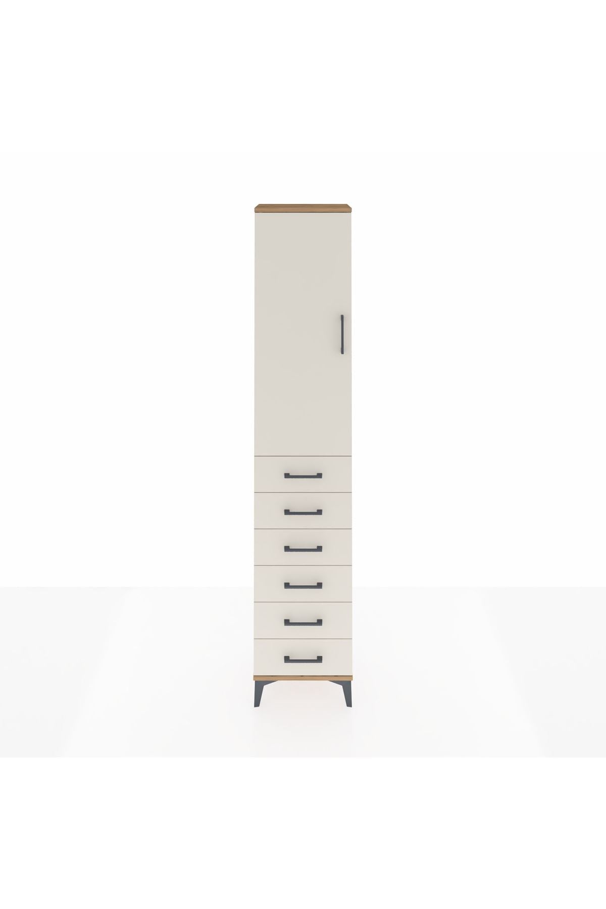 Arges Dolap 3 Raflı 6 Çekmeceli Tek Kapaklı 44x30x221 - S28M104V7A