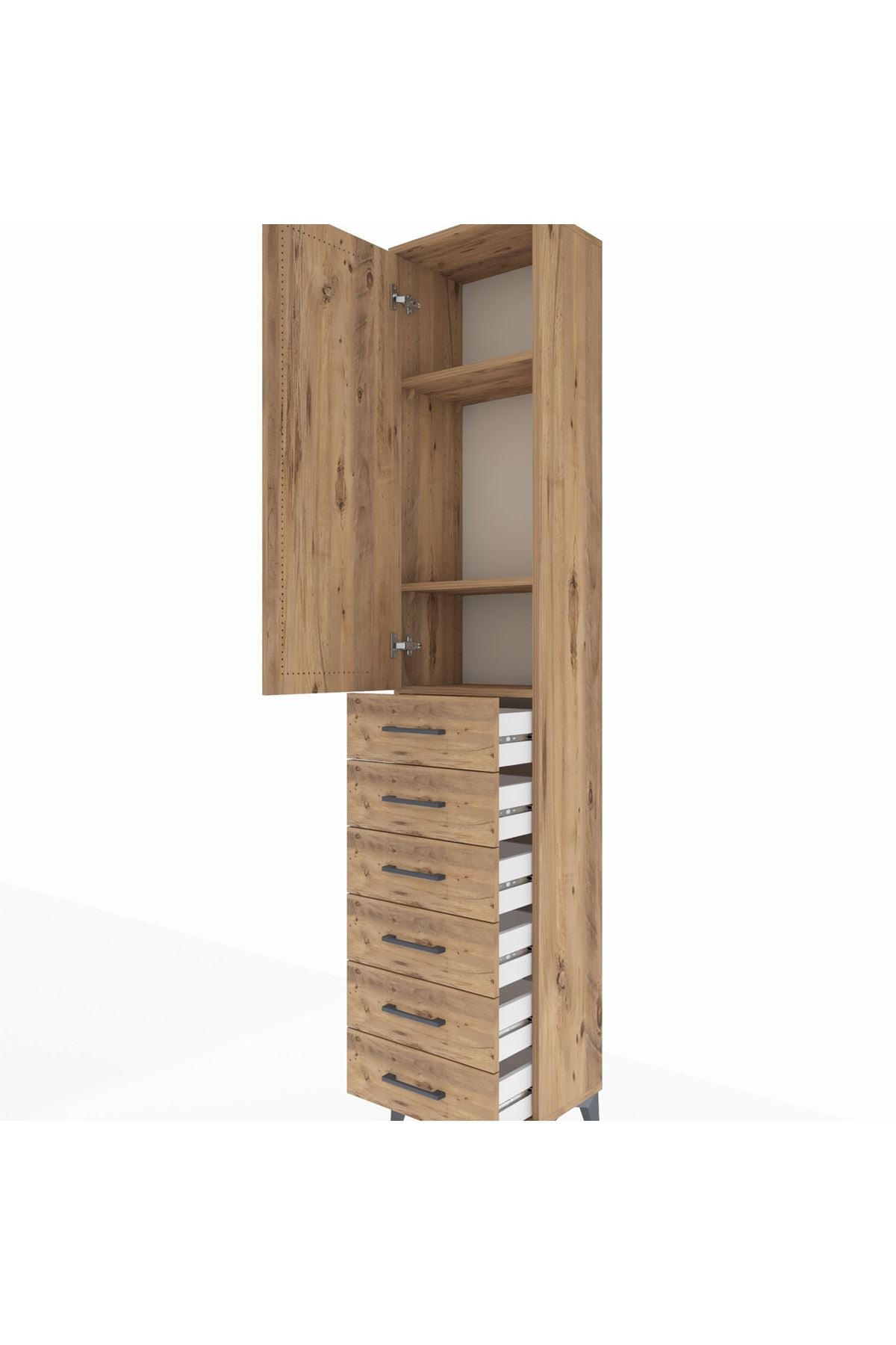 Arges Dolap 3 Raflı 6 Çekmeceli Tek Kapaklı 44x30x221 - S28M104V9A